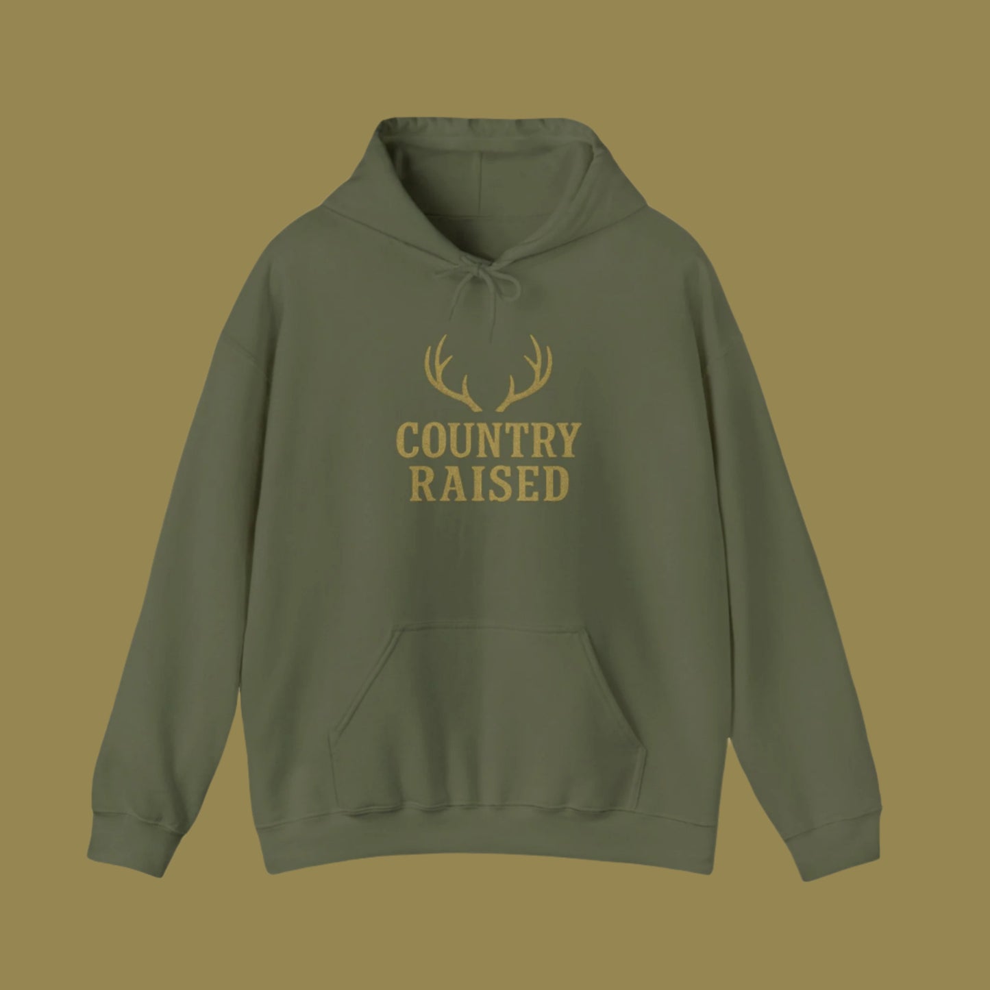 Country Raised deer antler Hoodie, Outdoor Wildlife Animal Ranch Farm Life Gift, Camouflage Hunting Apparel, Nature Lover Cabin Wear, Rural