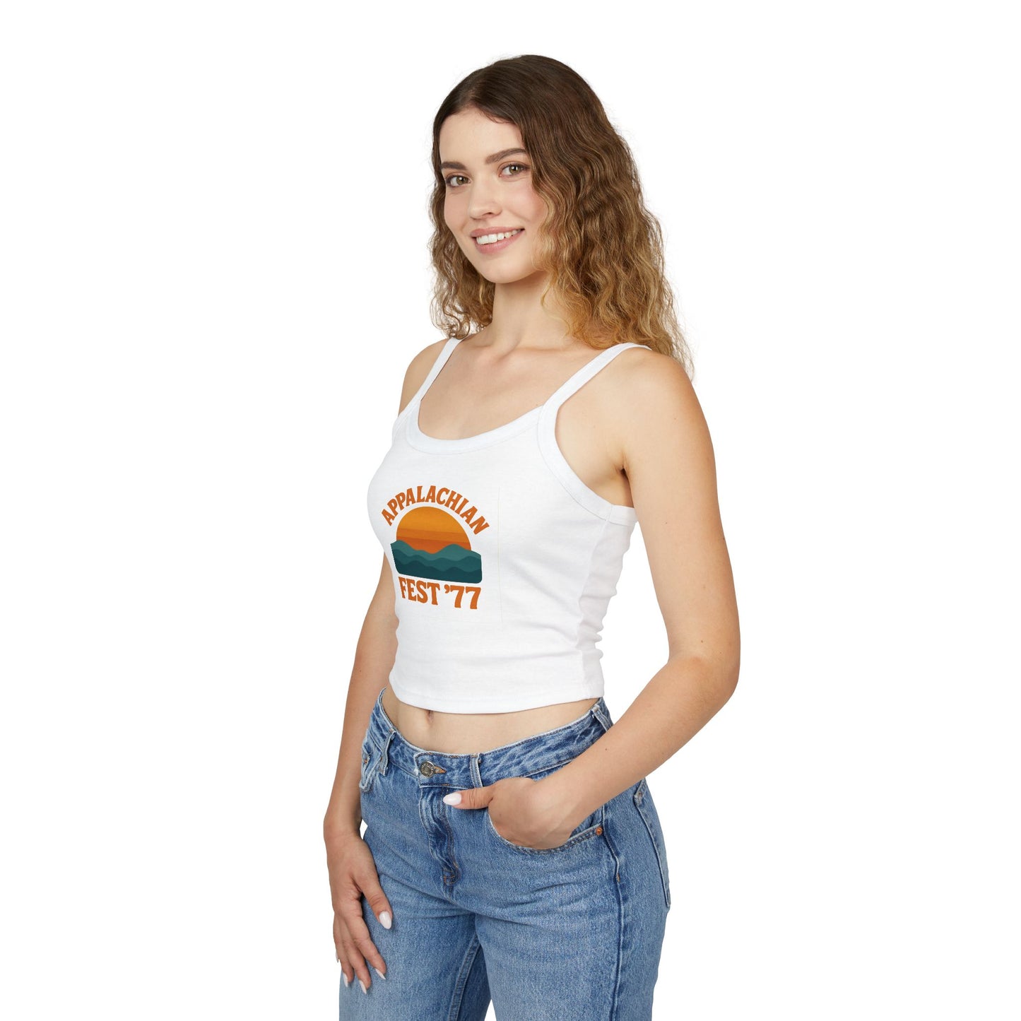 Appalachian Festival Tank Top, Women's Spaghetti Strap Top, Retro Summer Tee, Festival Apparel, Boho Style Clothing