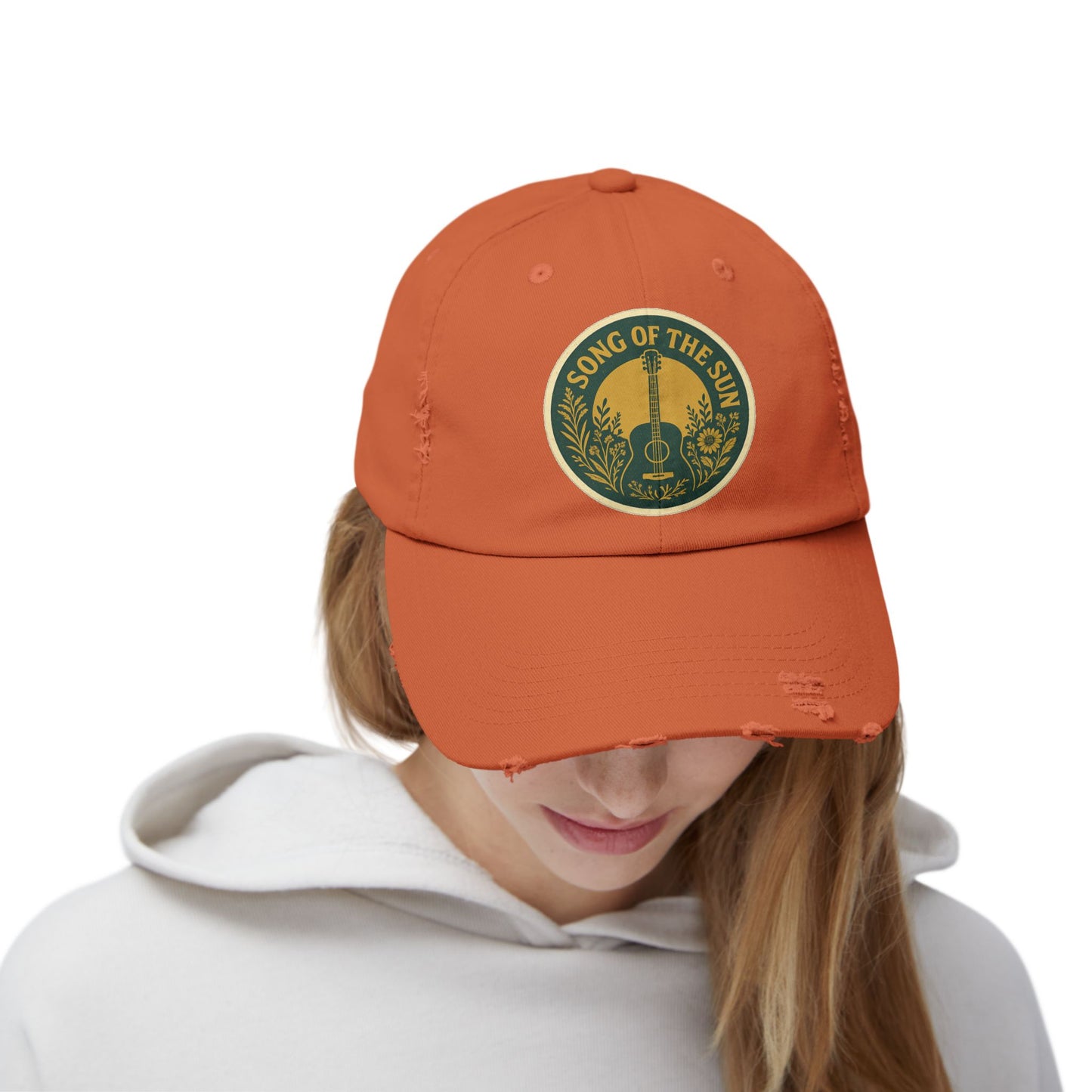 Distressed Cap, Vintage Hat for Summer Concerts, Unisex Headwear, Sun Collection Baseball Cap, Retro Distressed Cap for Men and Women