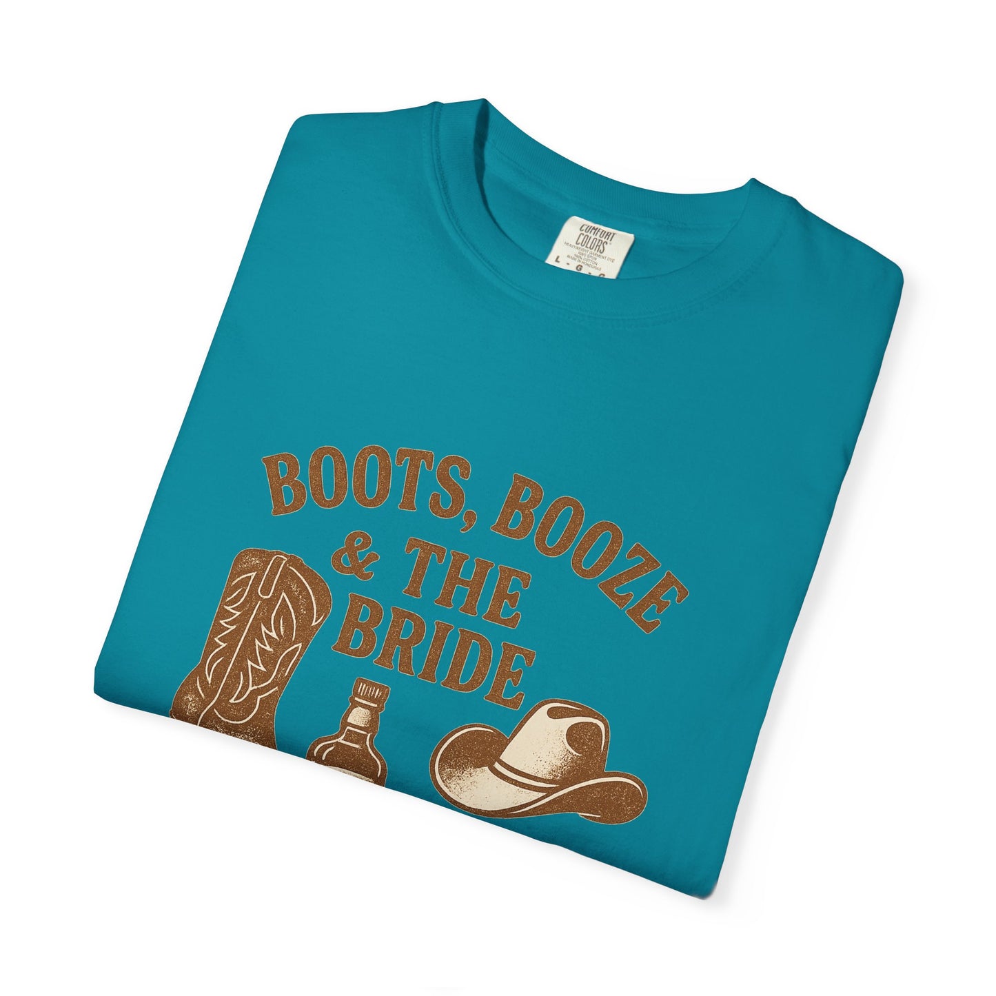 Country Bachelorette Party T-shirt, Boots Booze Bride Western Shirt, Wedding Shower Tee, Southern Bridal Party Top, Rustic Bride Tribe Gift