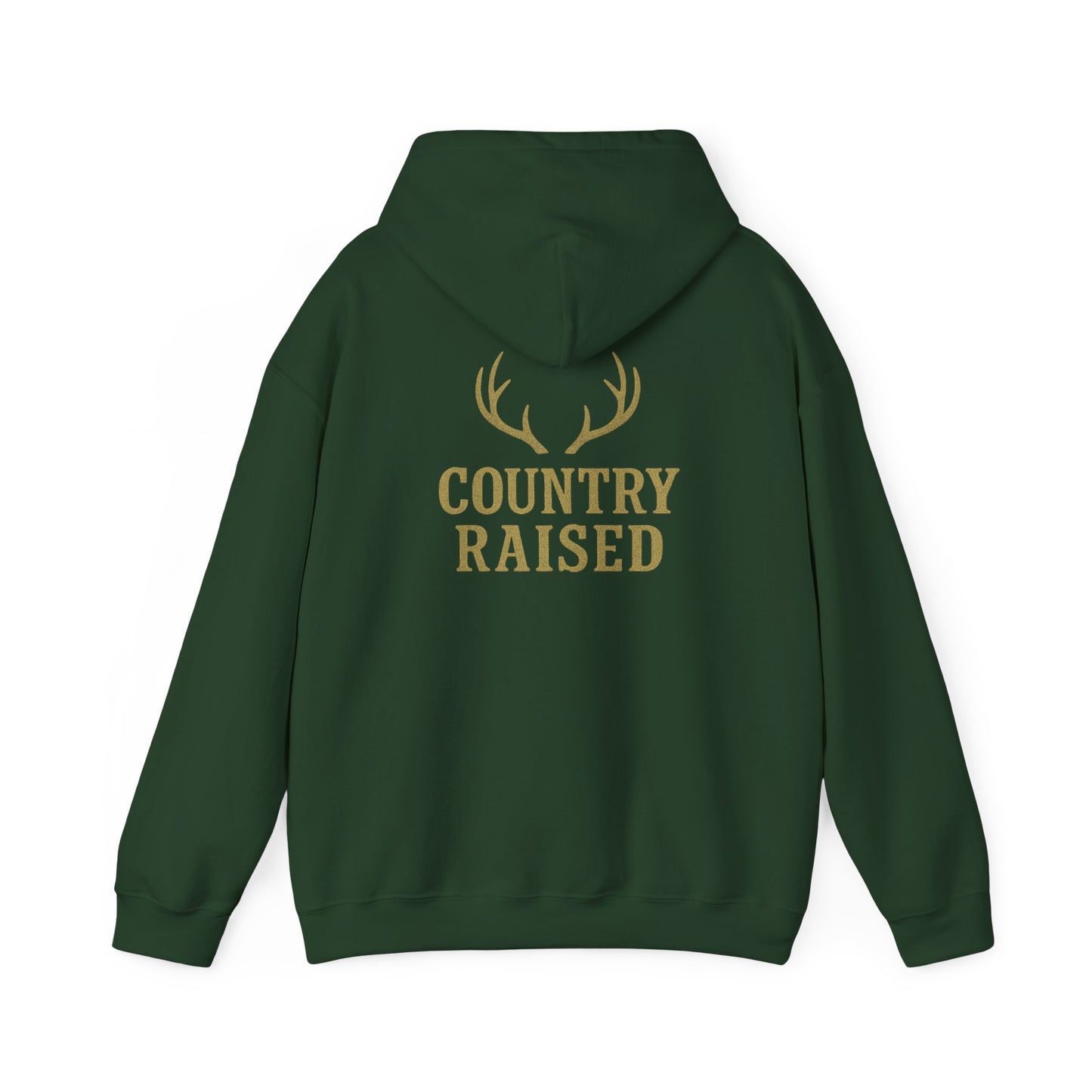 Country Raised deer antler Hoodie, Outdoor Wildlife Animal Ranch Farm Life Gift, Camouflage Hunting Apparel, Nature Lover Cabin Wear, Rural