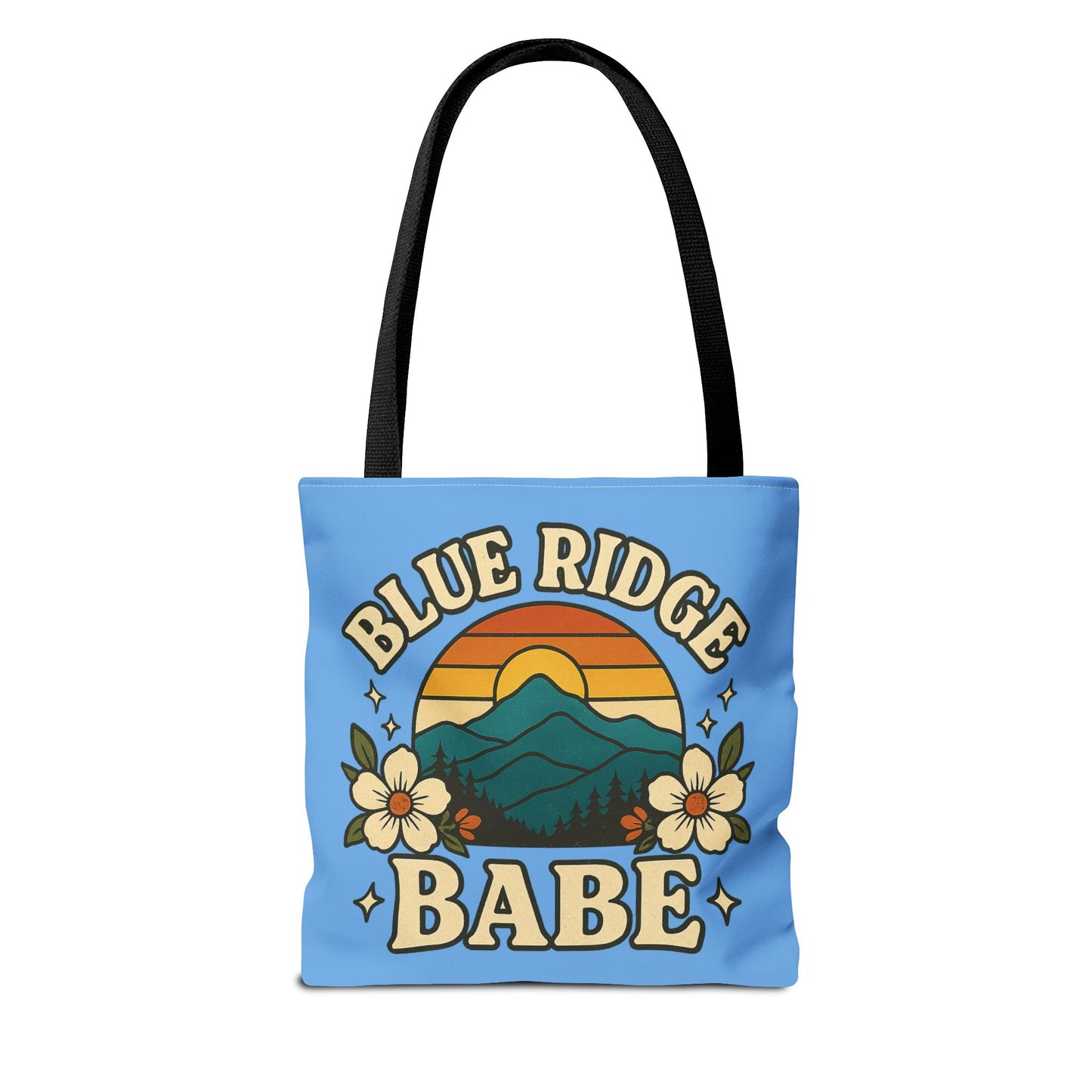 Colorful Blue Ridge Babe Beach Tote Bag, River Lake Ocean Summer Travel Bag, Weekend Getaway Shoulder Purse, Gift for Beach Lover, Boho Chic