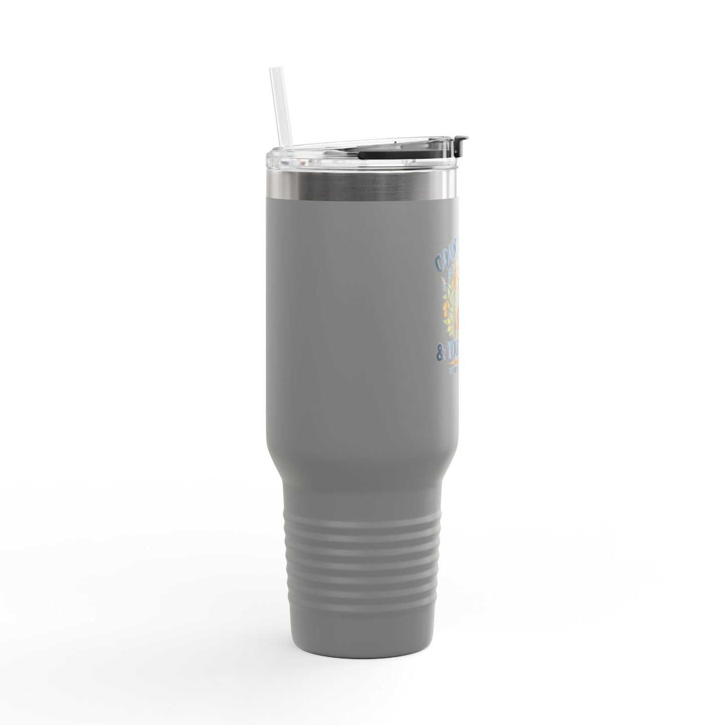 Country Roads Touchdowns Tailgating Insulated Travel Mug, 40oz - Game Day Cup, Football Fans Gift, Sports Lover, Tailgate Party Supplies,
