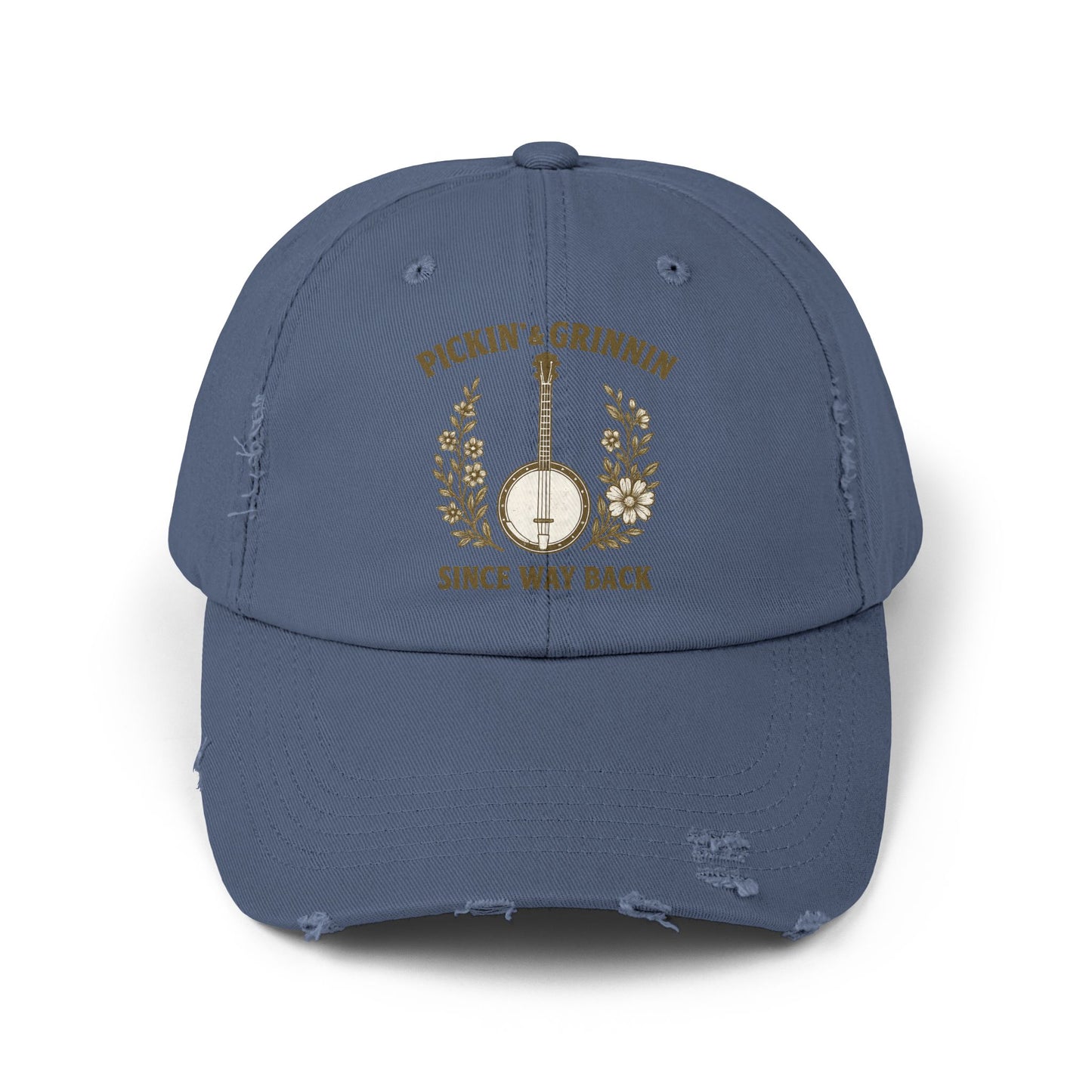Unisex Distressed Cap - Stylish Bluegrass Hat for Music Lovers, Perfect Gift for Musicians, Casual Wear, Festival Fashion, Vintage Cap