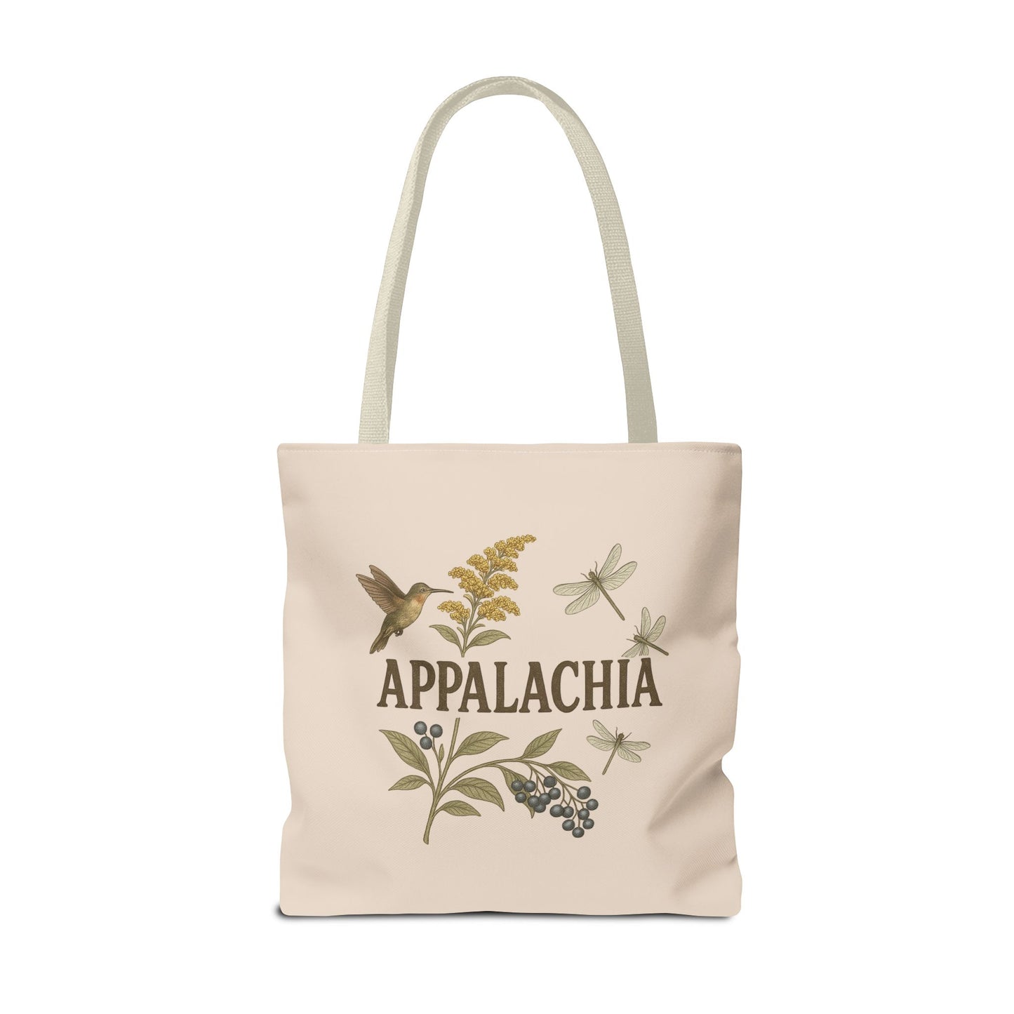 Appalachian Wildflowers Farmer's Market Tote Bag, Floral Eco-Friendly Shopping Bag, Hummingbird Reusable Grocery Bag, Nature Lover Gift,
