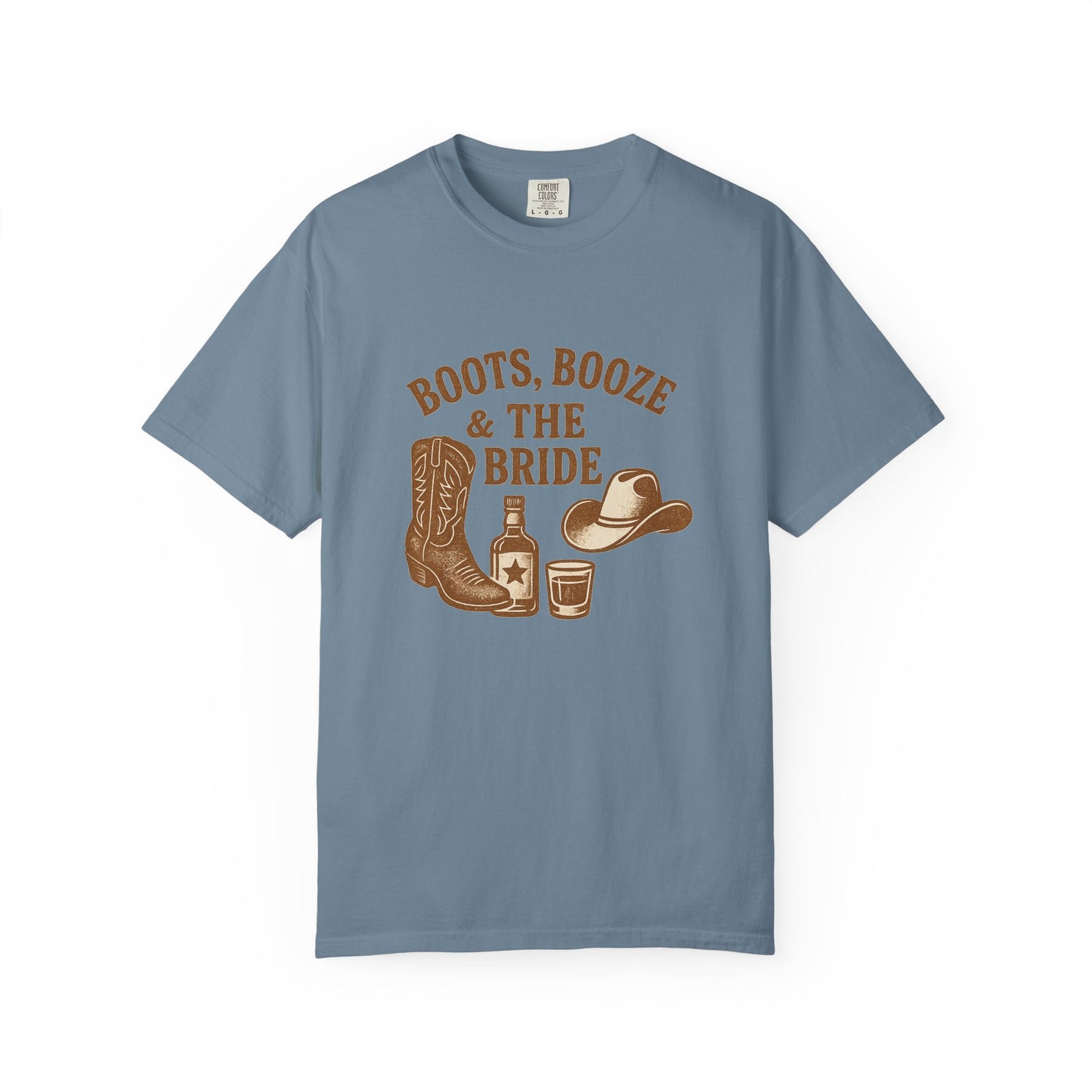Country Bachelorette Party T-shirt, Boots Booze Bride Western Shirt, Wedding Shower Tee, Southern Bridal Party Top, Rustic Bride Tribe Gift