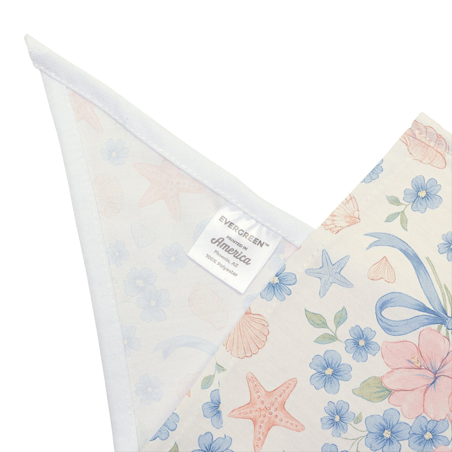 Seashell Serenade Dog Scarf – Coastal Floral Bandana
