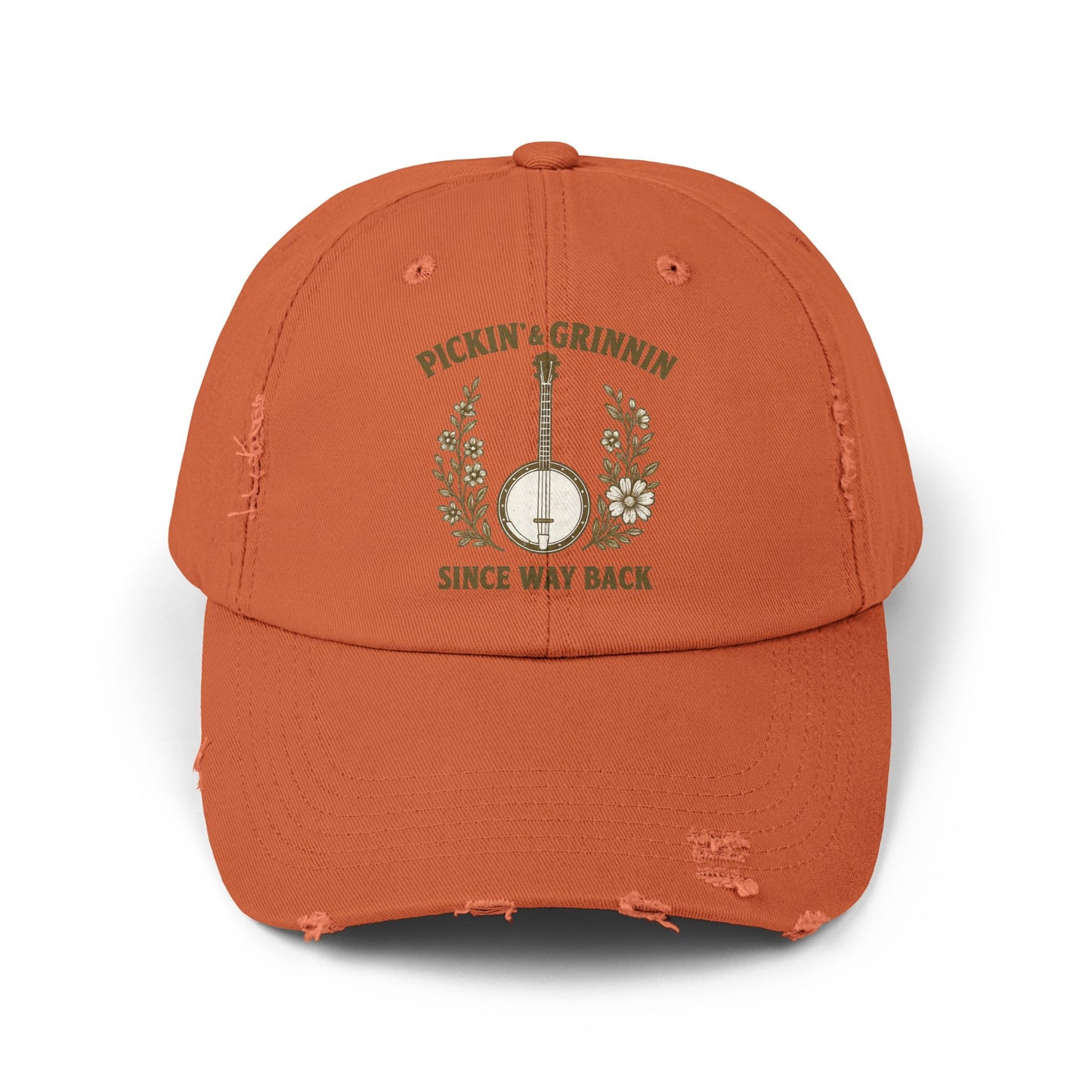 Unisex Distressed Cap - Stylish Bluegrass Hat for Music Lovers, Perfect Gift for Musicians, Casual Wear, Festival Fashion, Vintage Cap