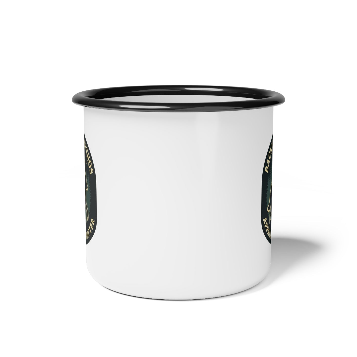 Appalachian Shifter Enamel Camping Mug – Shape-Shifter Cryptid Design
