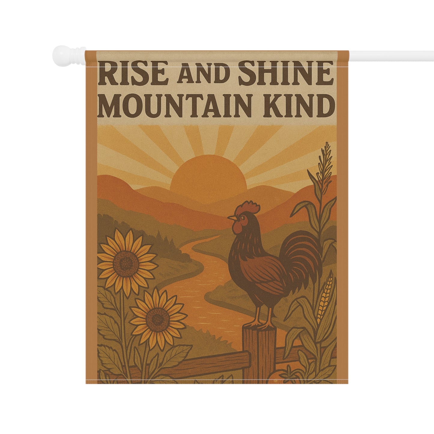 Farnhouse Garden Banner - Rise and Shine, Farmhouse Decor, Outdoor Flag, Garden Stake, Home & Garden Gift, Country Style