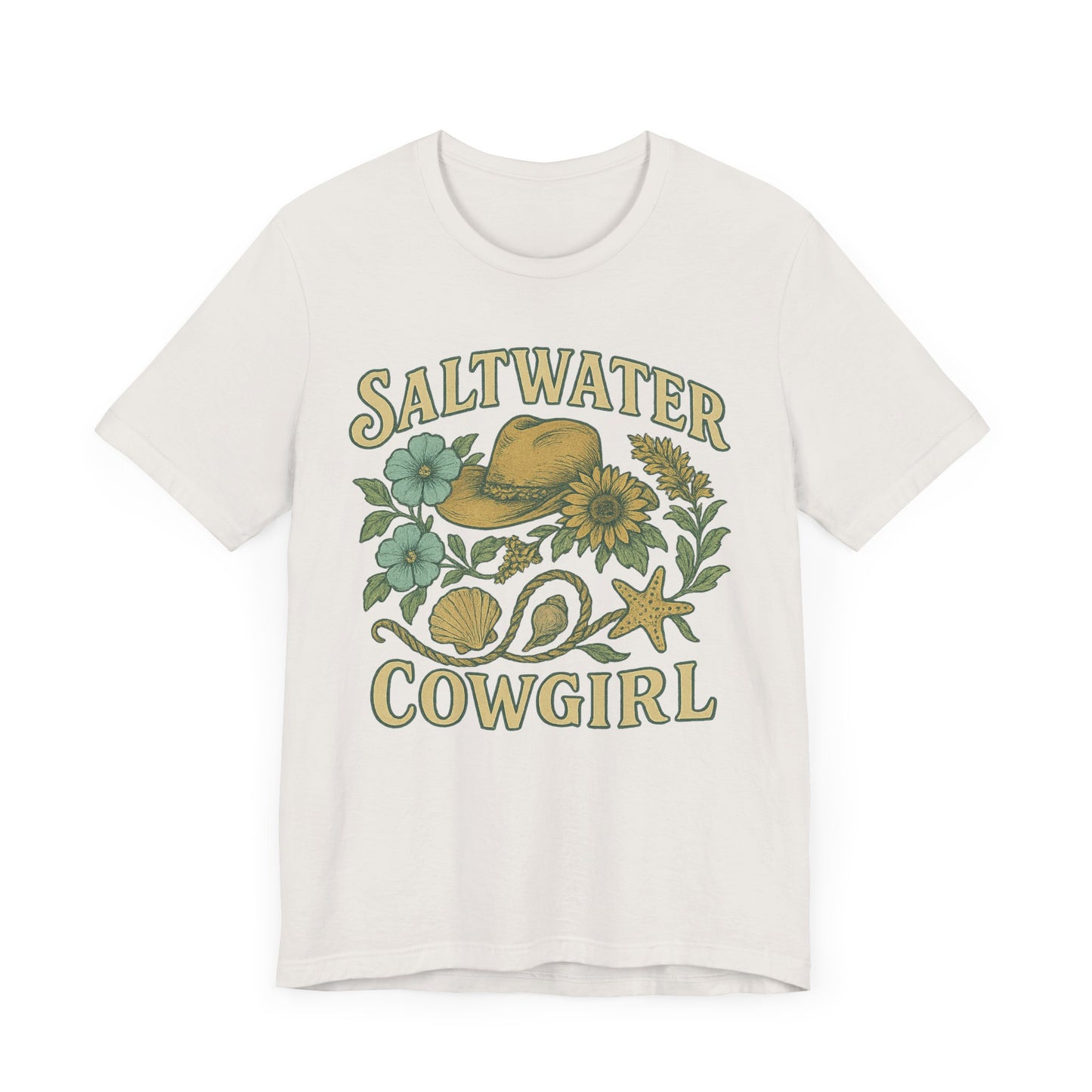 Saltwater Cowgirl Oversized faded beach Tee