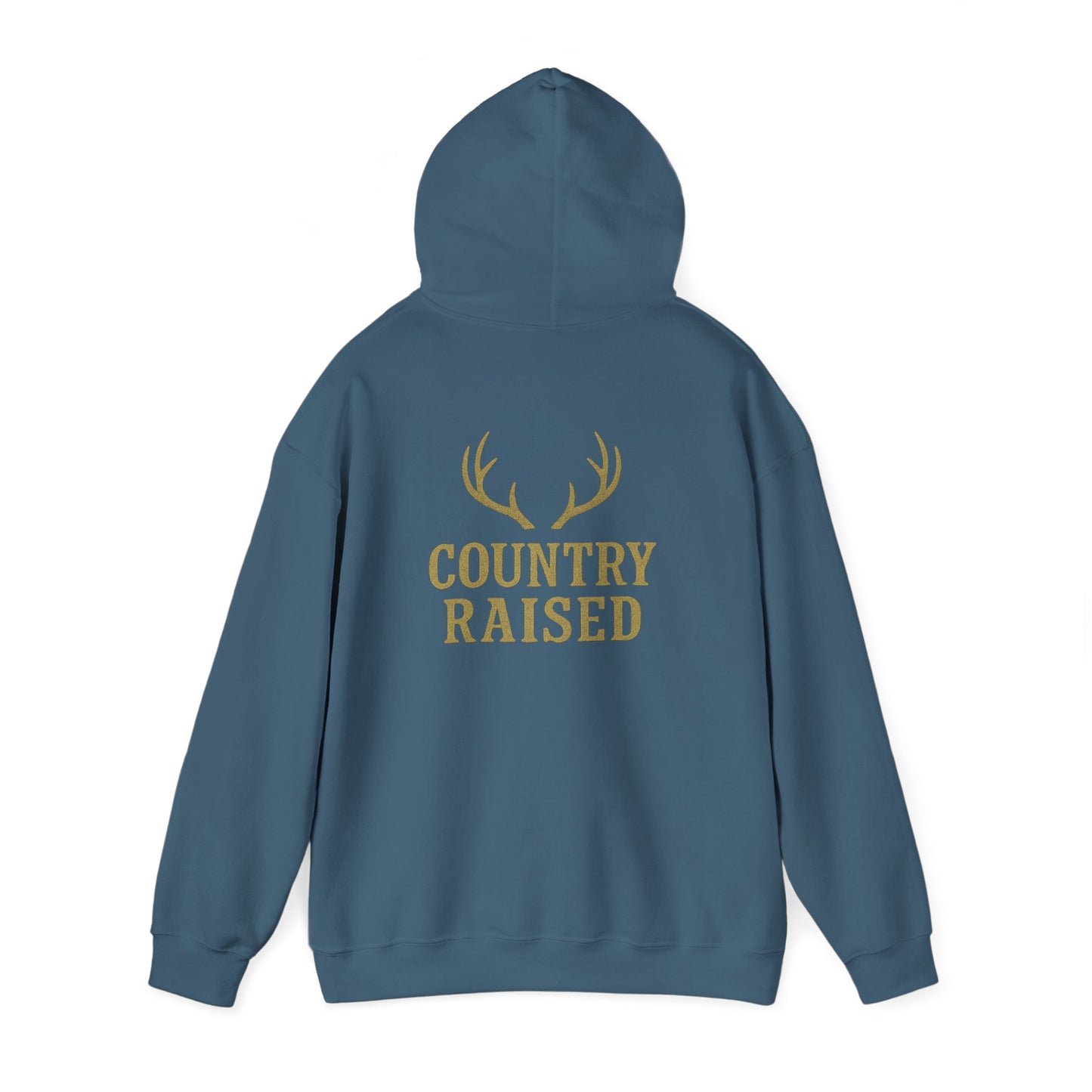 Country Raised deer antler Hoodie, Outdoor Wildlife Animal Ranch Farm Life Gift, Camouflage Hunting Apparel, Nature Lover Cabin Wear, Rural