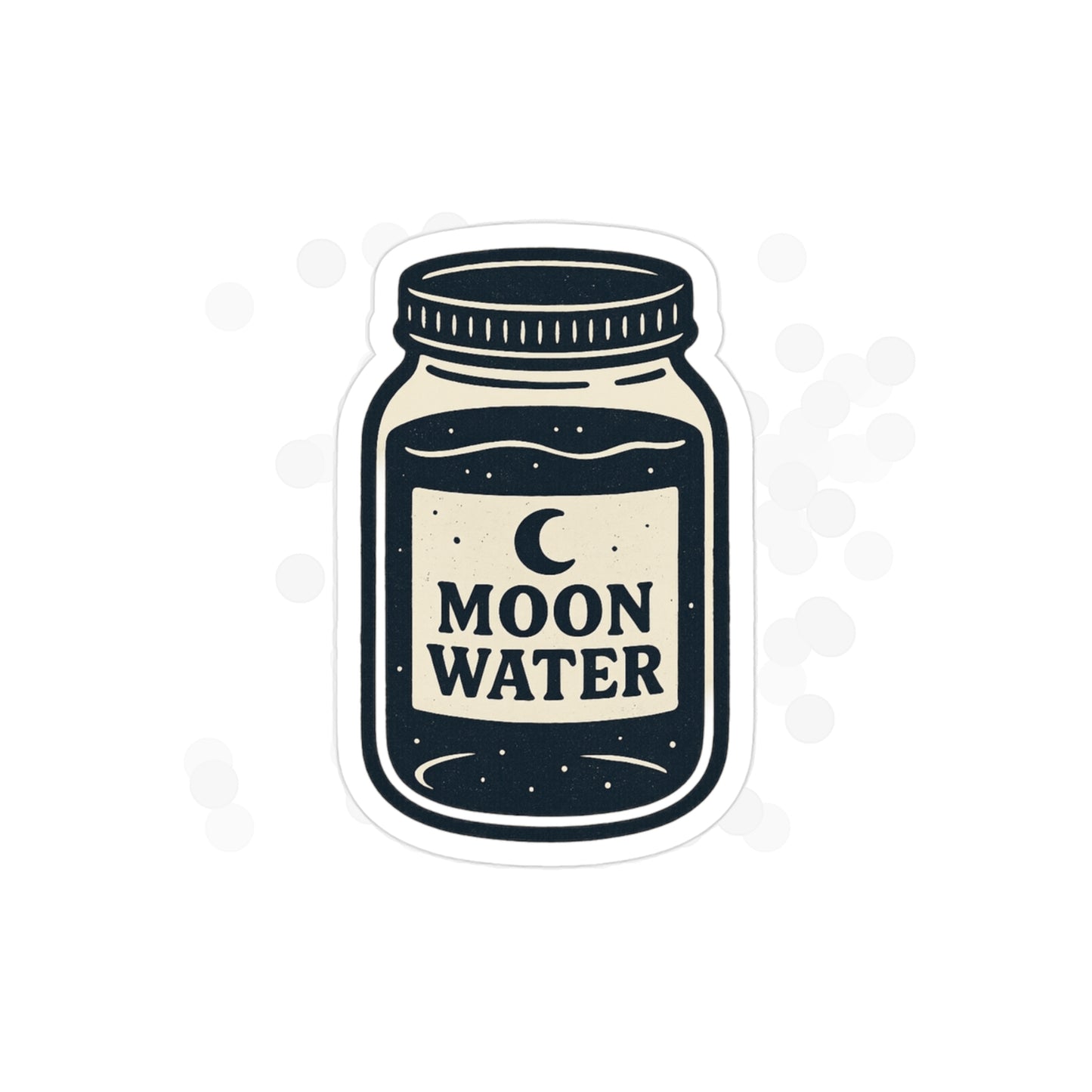 Moon Water Die-Cut Transparent Outdoor Sticker, Aesthetic Vinyl Decal for Water Bottles, Laptops, Cars & Journals, Boho Sticker