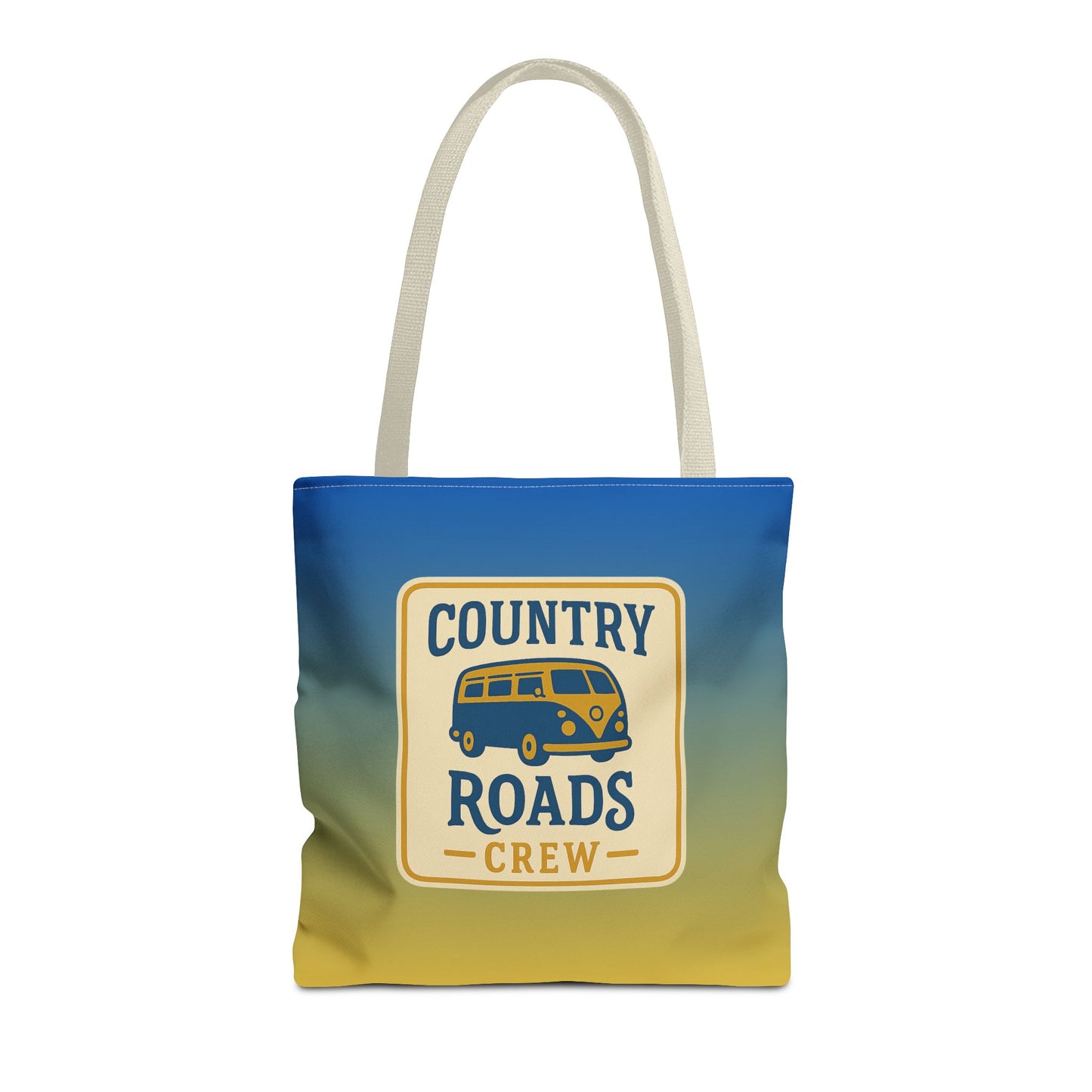 Country Roads Crew Tote Bag - Stylish Canvas Bag for Road Trips, Travel, Adventure, Vacation, Gift Idea