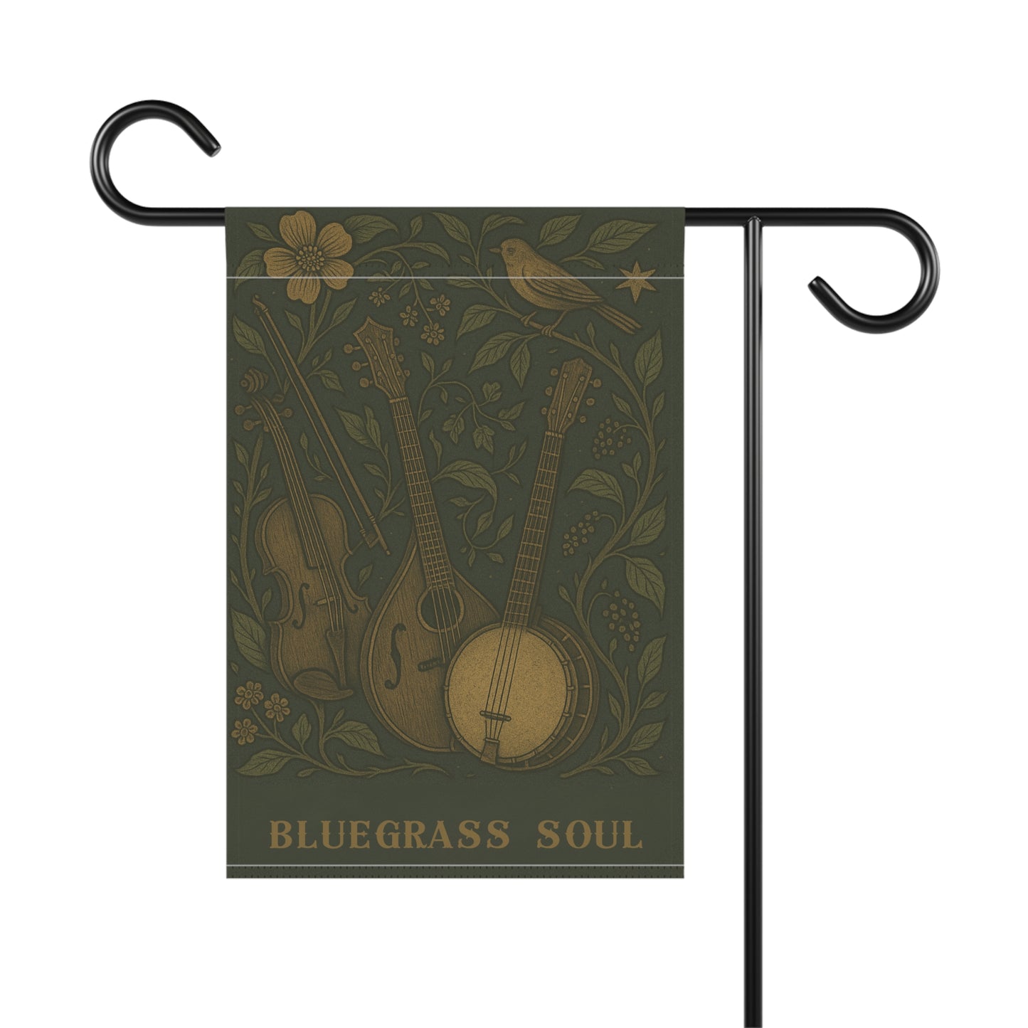 Flag Banner, Bluegrass Soul Garden & House Flag, Outdoor Concert Decor, Music Festival Pennant, Nature Lover Gift, Housewarming Party
