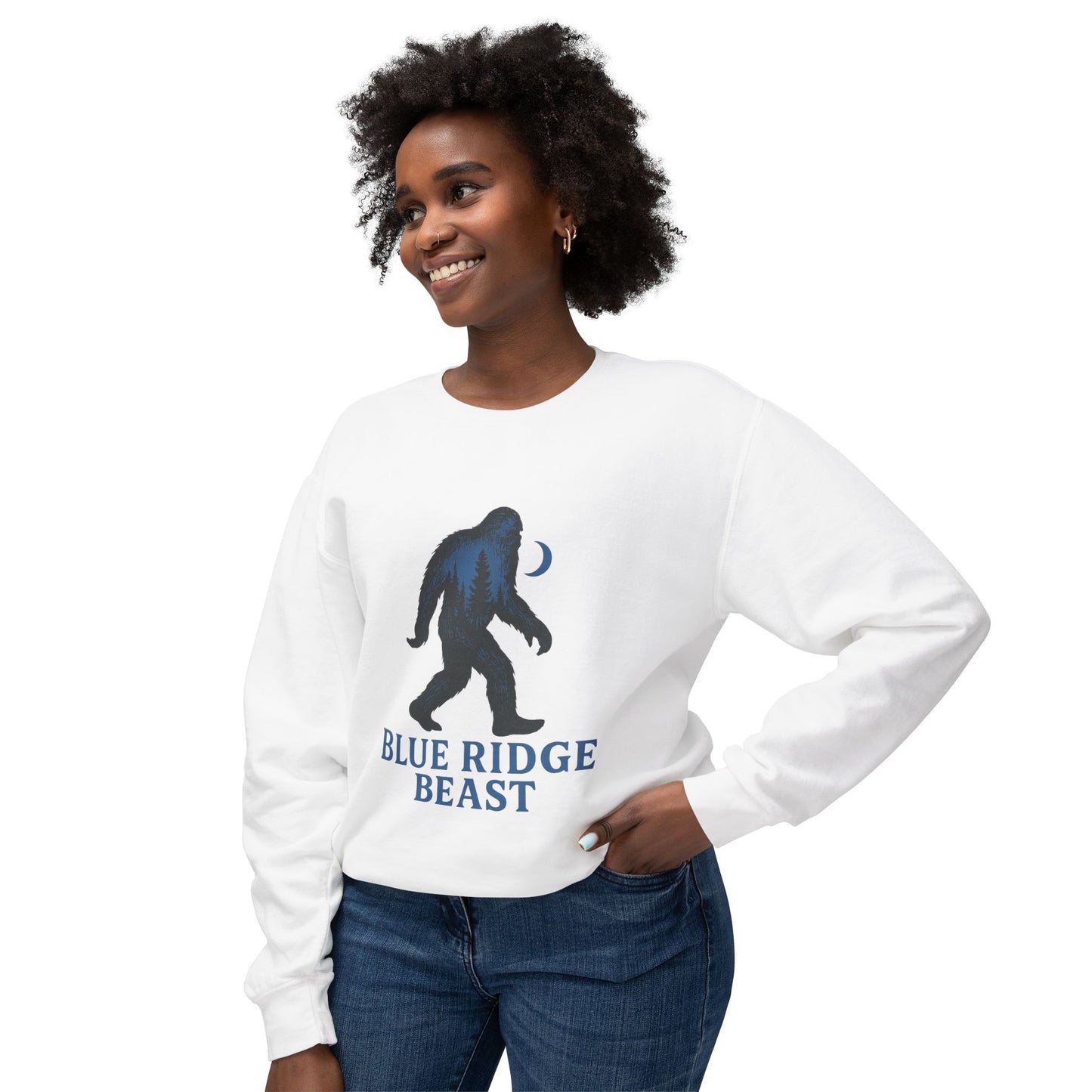 Blue Ridge Big foot Sweatshirt, Cozy Crewneck for Nature Lovers, Gift for Adventurers, Sasquatch Pullover for Outdoor Enthusiasts