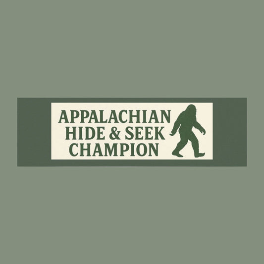 Appalachian Hide & Seek Champion Car Magnets | Fun Outdoor Decor, Unique Gifts for Bigfoot Lovers, Home and Car Accessories