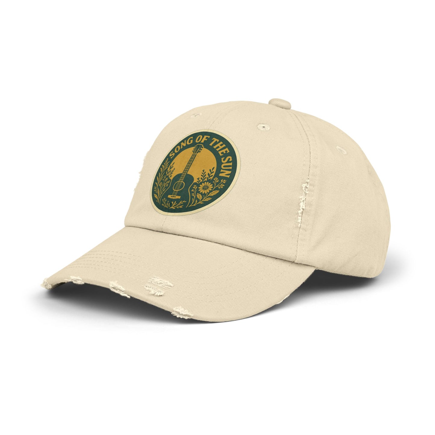 Distressed Cap, Vintage Hat for Summer Concerts, Unisex Headwear, Sun Collection Baseball Cap, Retro Distressed Cap for Men and Women