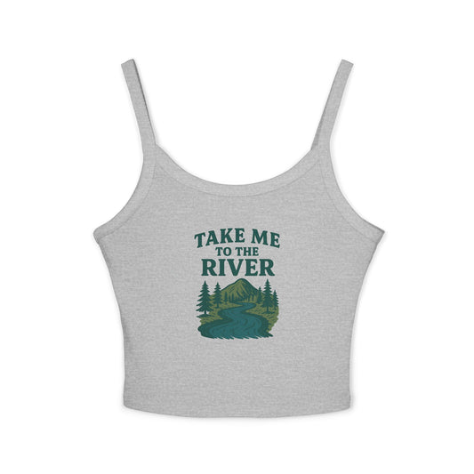 Women's Outdoor Tank Top, Take Me to the River Spaghetti Strap, Summer Henley, Casual Beach Wear, Nature Lover Gift, Adventurer Apparel