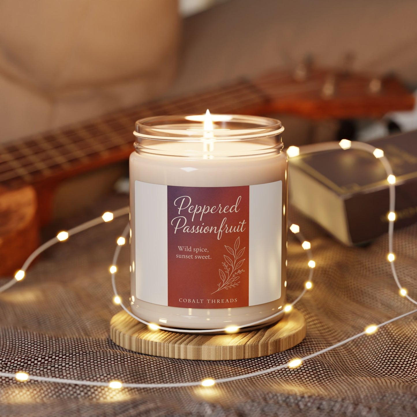 Scented Soy Candle, Peppered Passionfruit 9oz - Home Fragrance, Aromatherapy Gift, Relaxing Candle, Vegan Candle, Handcrafted Candle,