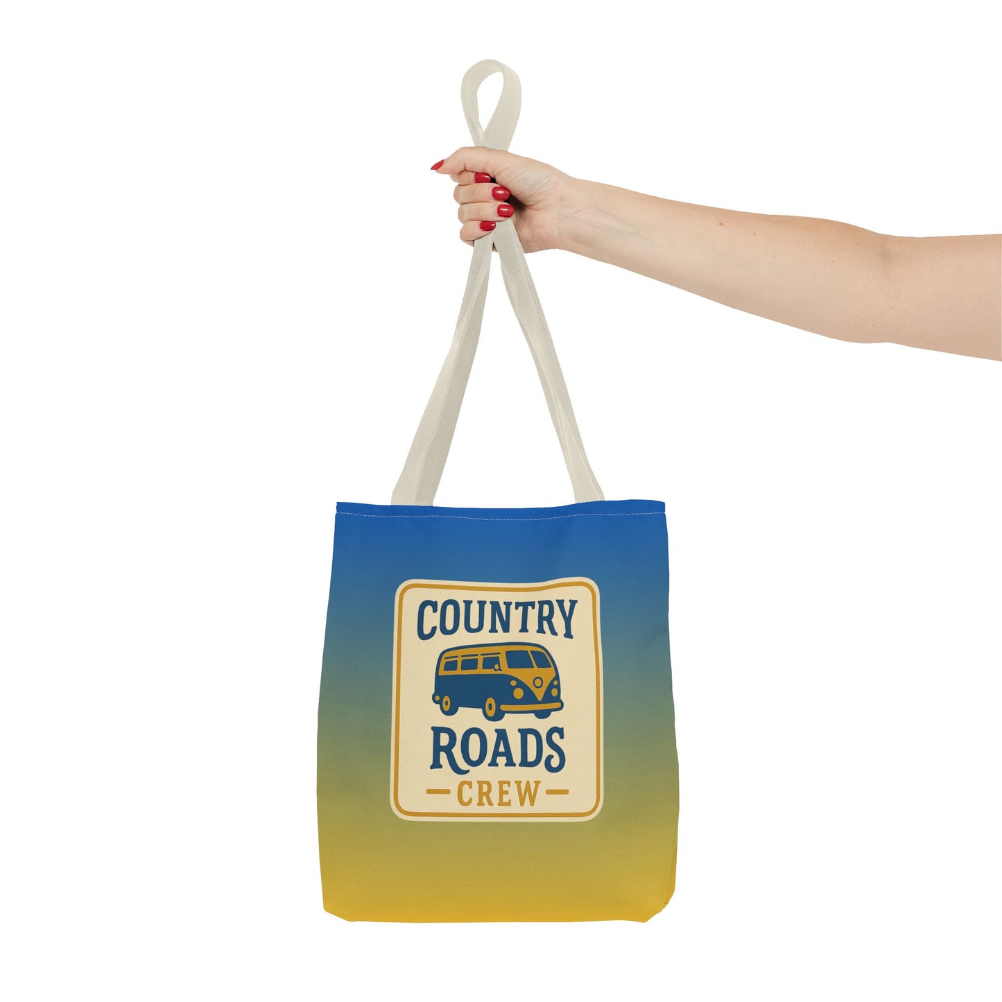 Country Roads Crew Tote Bag - Stylish Canvas Bag for Road Trips, Travel, Adventure, Vacation, Gift Idea