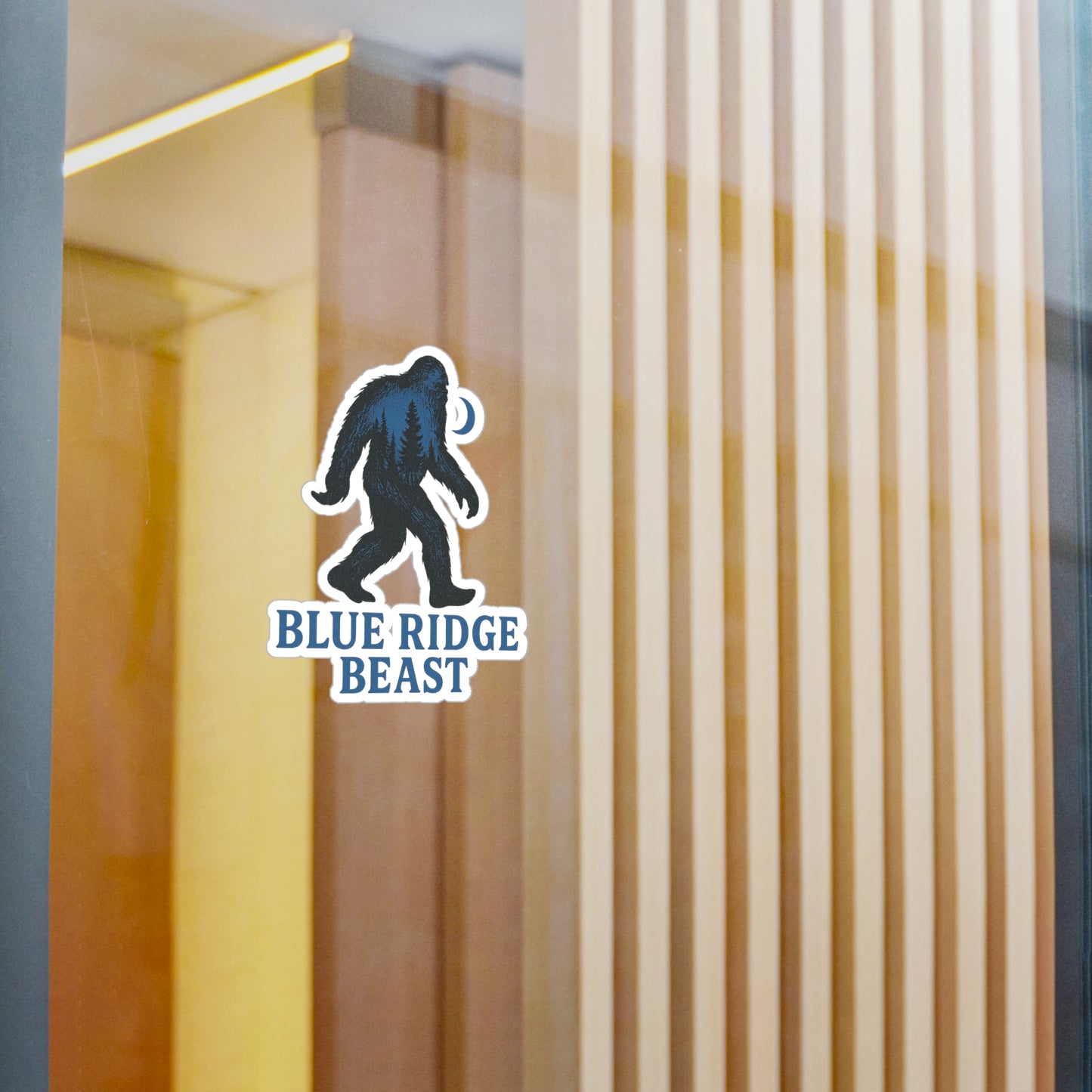 Bigfoot-Themed Kiss-Cut Vinyl Decals, Blue Ridge Beast Stickers for Laptop, Car, Wall Decor, Outdoor Adventure, Gift for Nature Lovers