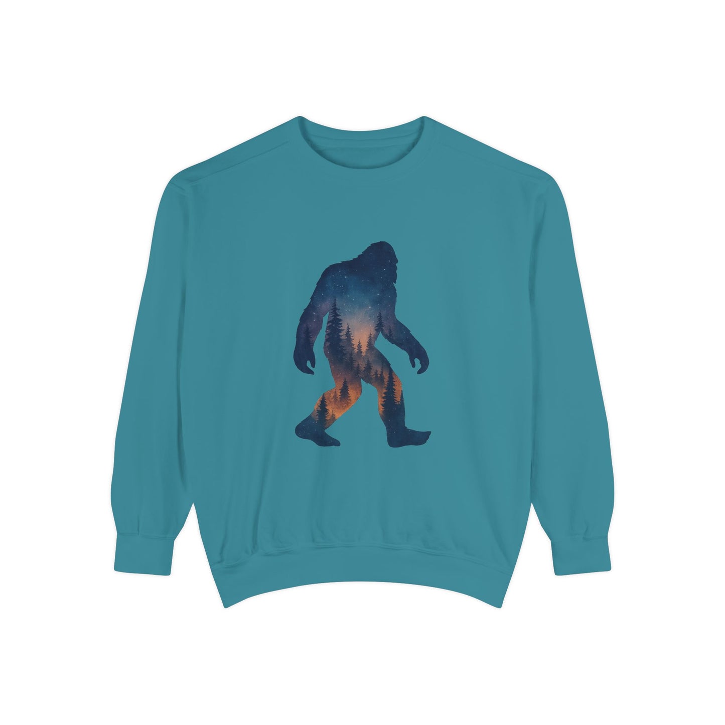 Forest Bigfoot Sweatshirt - Night Sky Unisex Garment-Dyed Crewneck