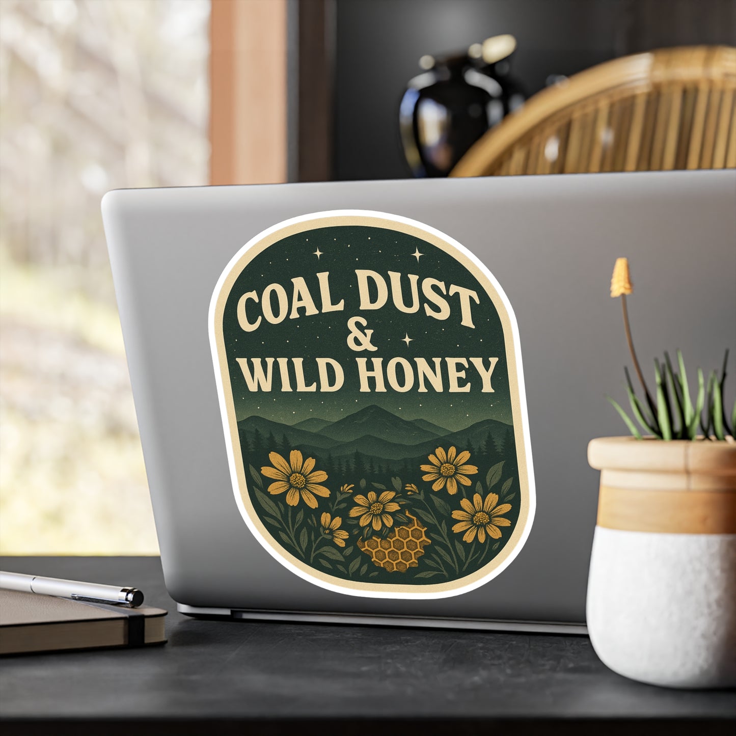 Rustic Nature-Inspired Vinyl Decals for Home Decor, Eco-Friendly Stickers for Gifts, Floral Wall Art, Boho Decor, Nature Lovers