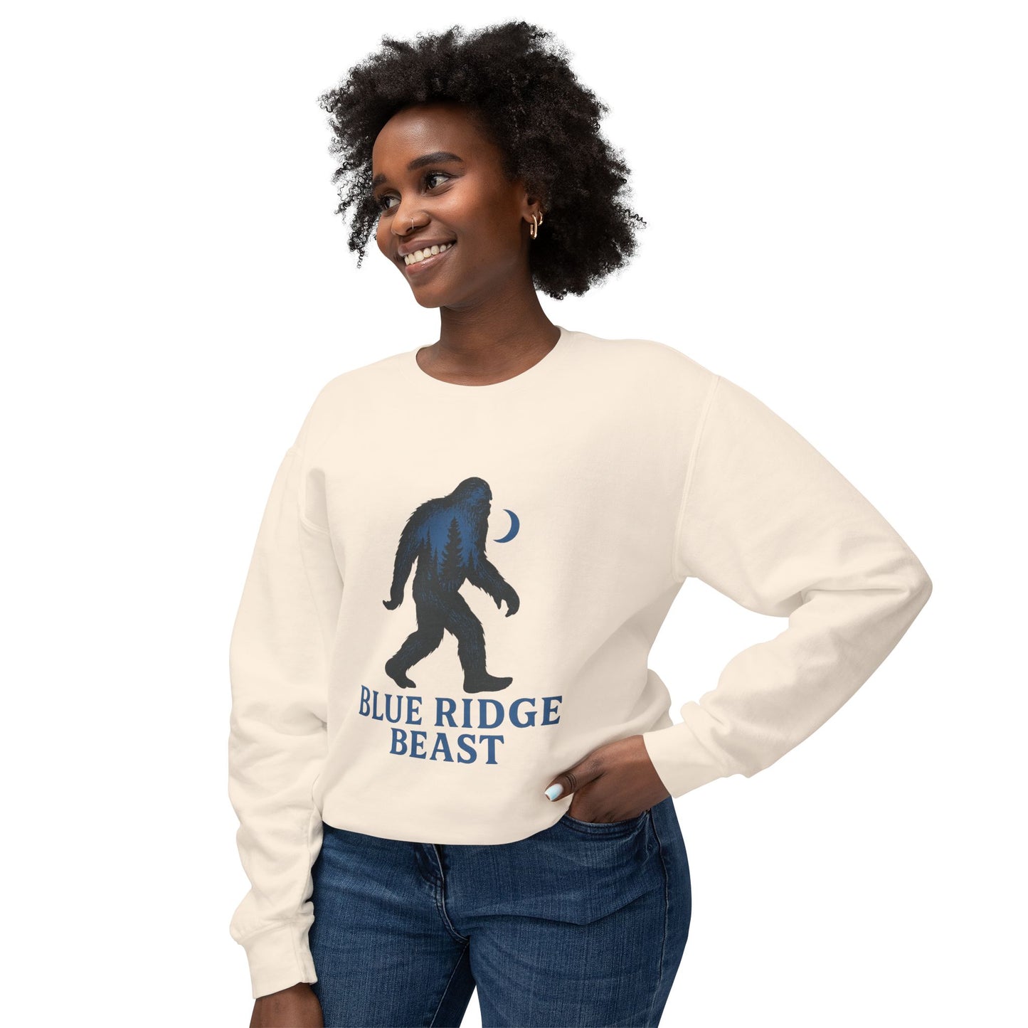 Blue Ridge Big foot Sweatshirt, Cozy Crewneck for Nature Lovers, Gift for Adventurers, Sasquatch Pullover for Outdoor Enthusiasts