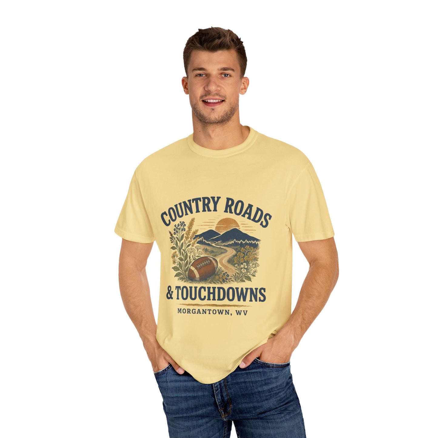 Country Roads Gameday T-shirt, Country Roads Tailgating Shirt, Touchdowns Tee, West Virginia Fan Apparel, Unisex Tee