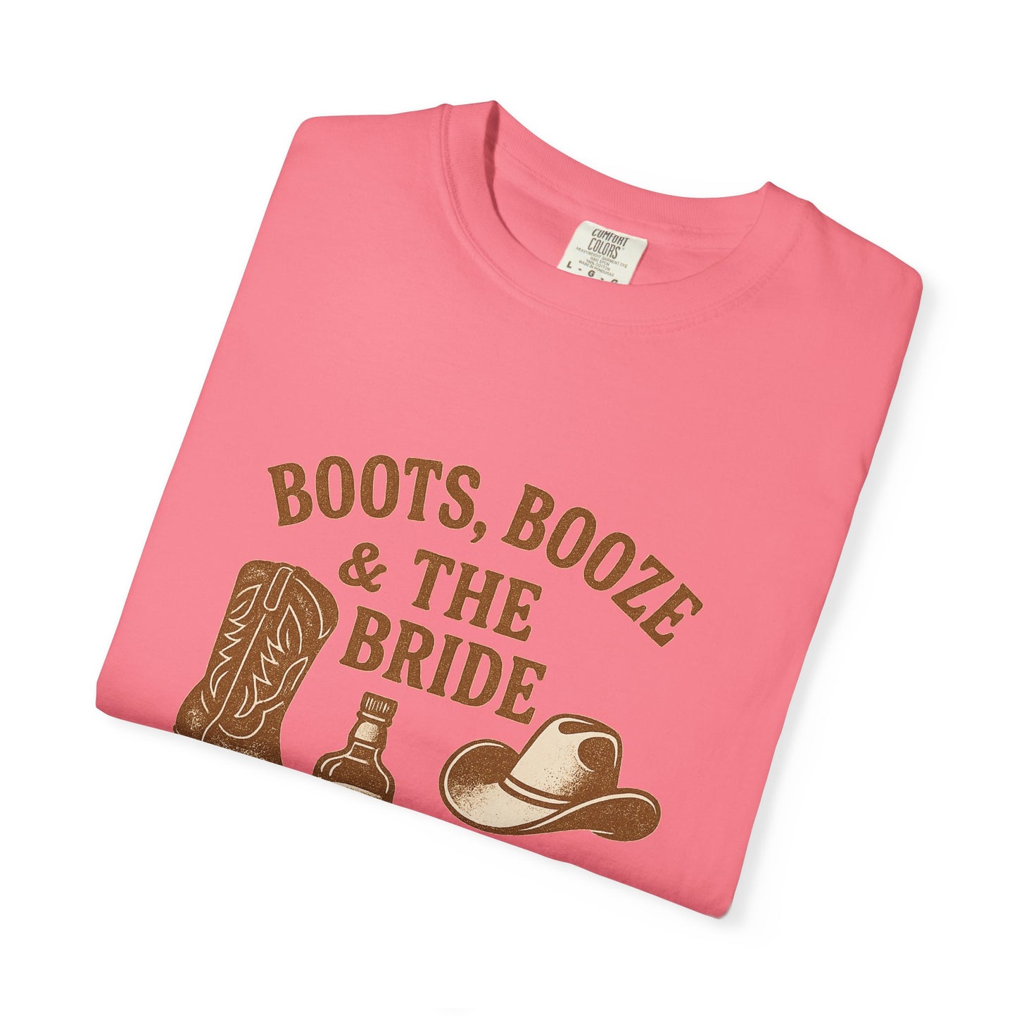 Country Bachelorette Party T-shirt, Boots Booze Bride Western Shirt, Wedding Shower Tee, Southern Bridal Party Top, Rustic Bride Tribe Gift