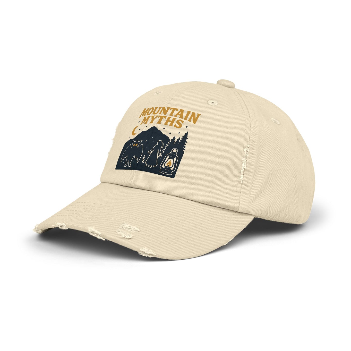 Vintage Appalachian Mountain Myths Distressed Cap, Baseball Hat, Unisex Gift, Outdoor Adventure Headwear, Retro Hiking Accessory