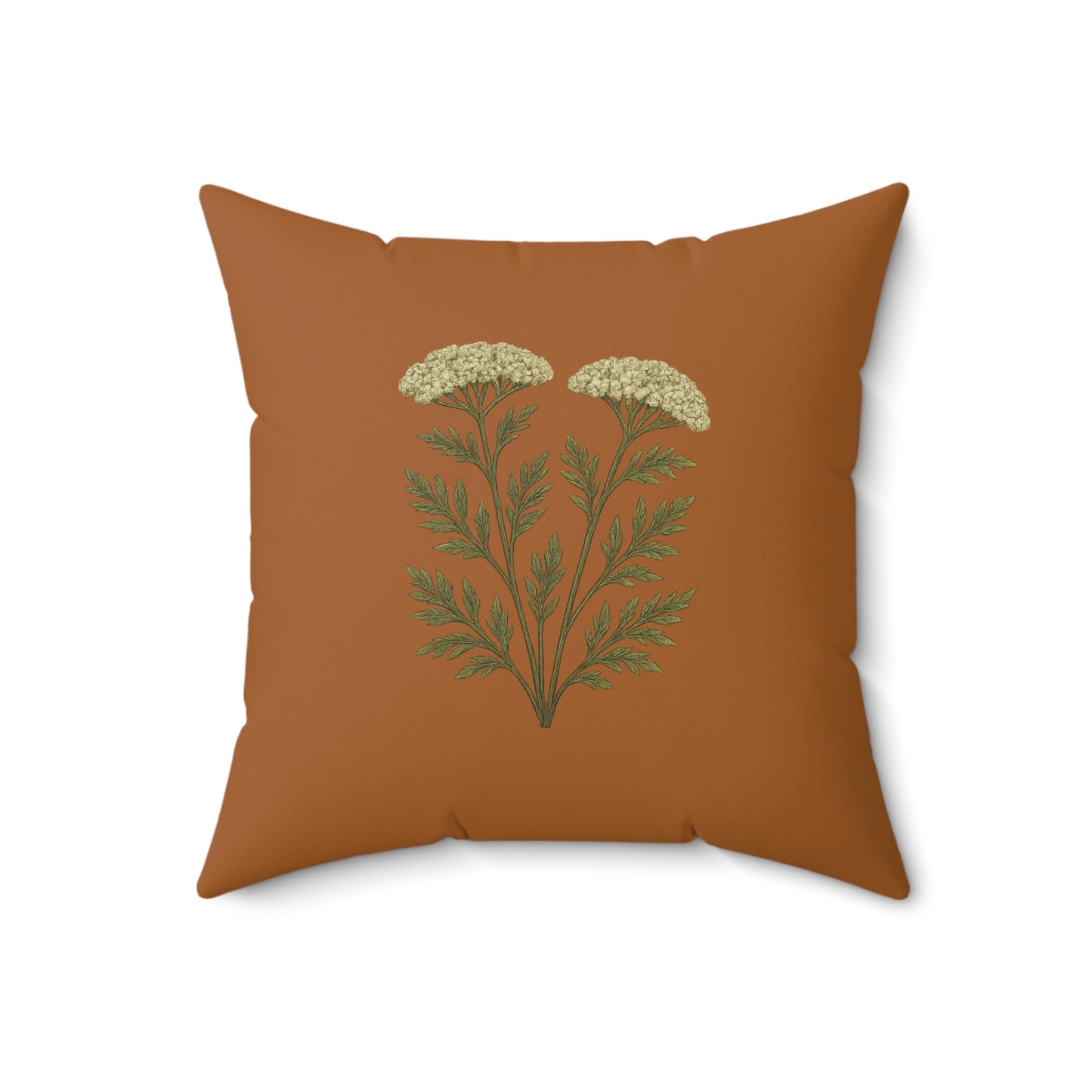 Botanical Yarrow Square Pillow, Appalachia Wildflower Cushion, Floral Throw Pillow, Nature Inspired Decor, Home Accent Pillow
