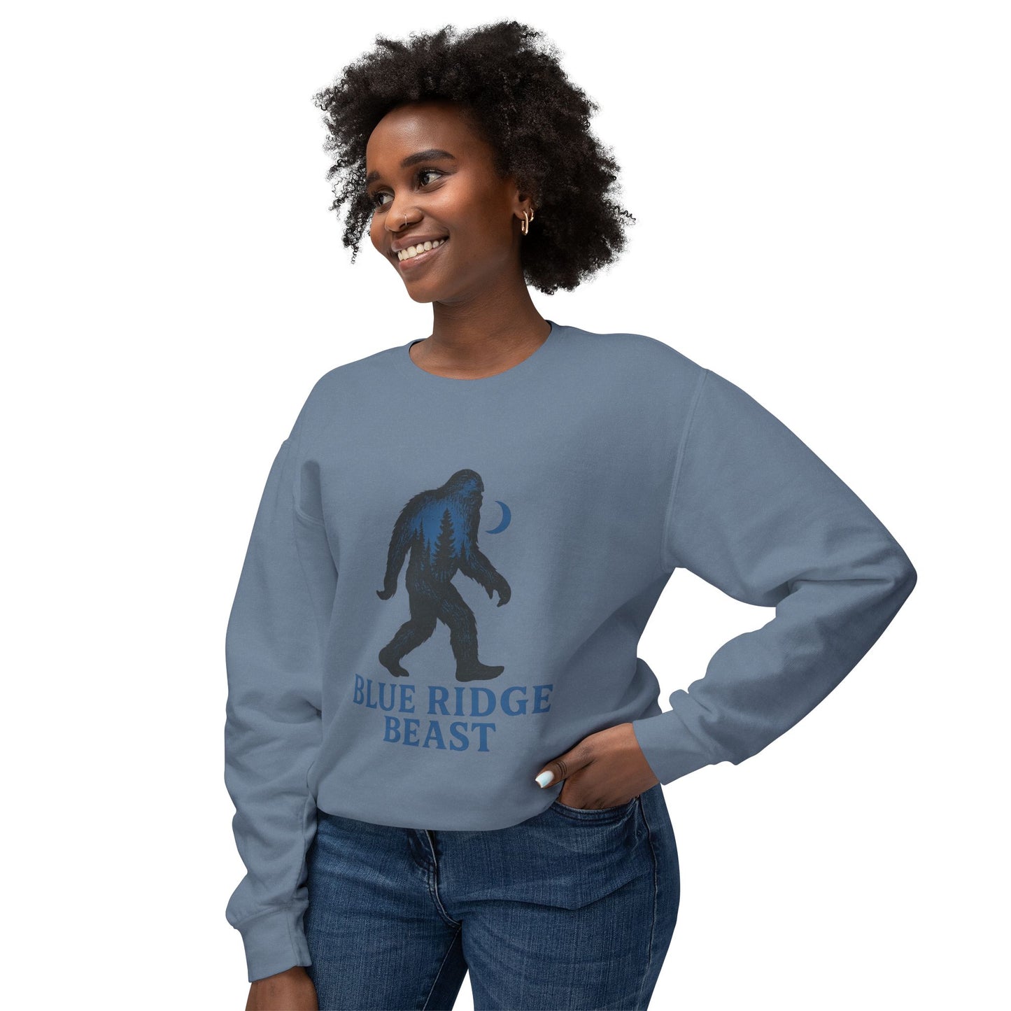 Blue Ridge Big foot Sweatshirt, Cozy Crewneck for Nature Lovers, Gift for Adventurers, Sasquatch Pullover for Outdoor Enthusiasts