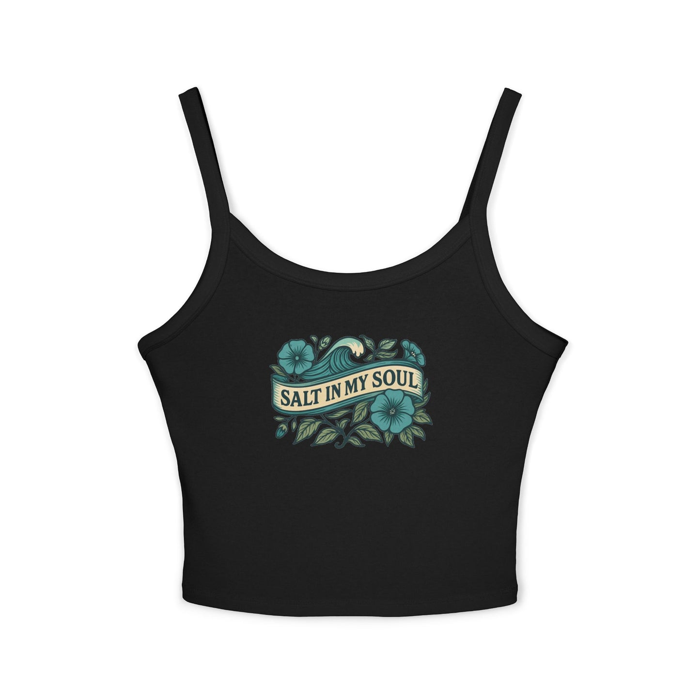 Salt in My Soul Women's Spaghetti Strap Tank Top | Summer Vibes, Beachwear, Gift for Her, Vacation Top, Casual Wear
