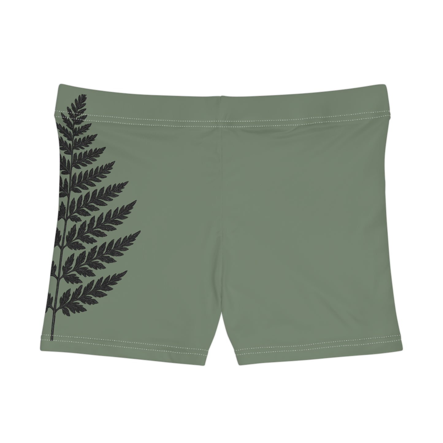 Wild Waters Fern & Dragonfly Yoga Shorts – High-Waisted Nature-Inspired Activewear