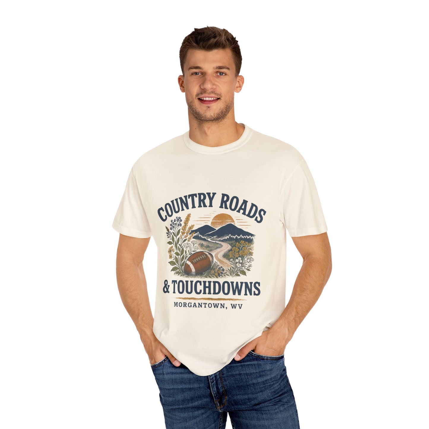Country Roads Gameday T-shirt, Country Roads Tailgating Shirt, Touchdowns Tee, West Virginia Fan Apparel, Unisex Tee