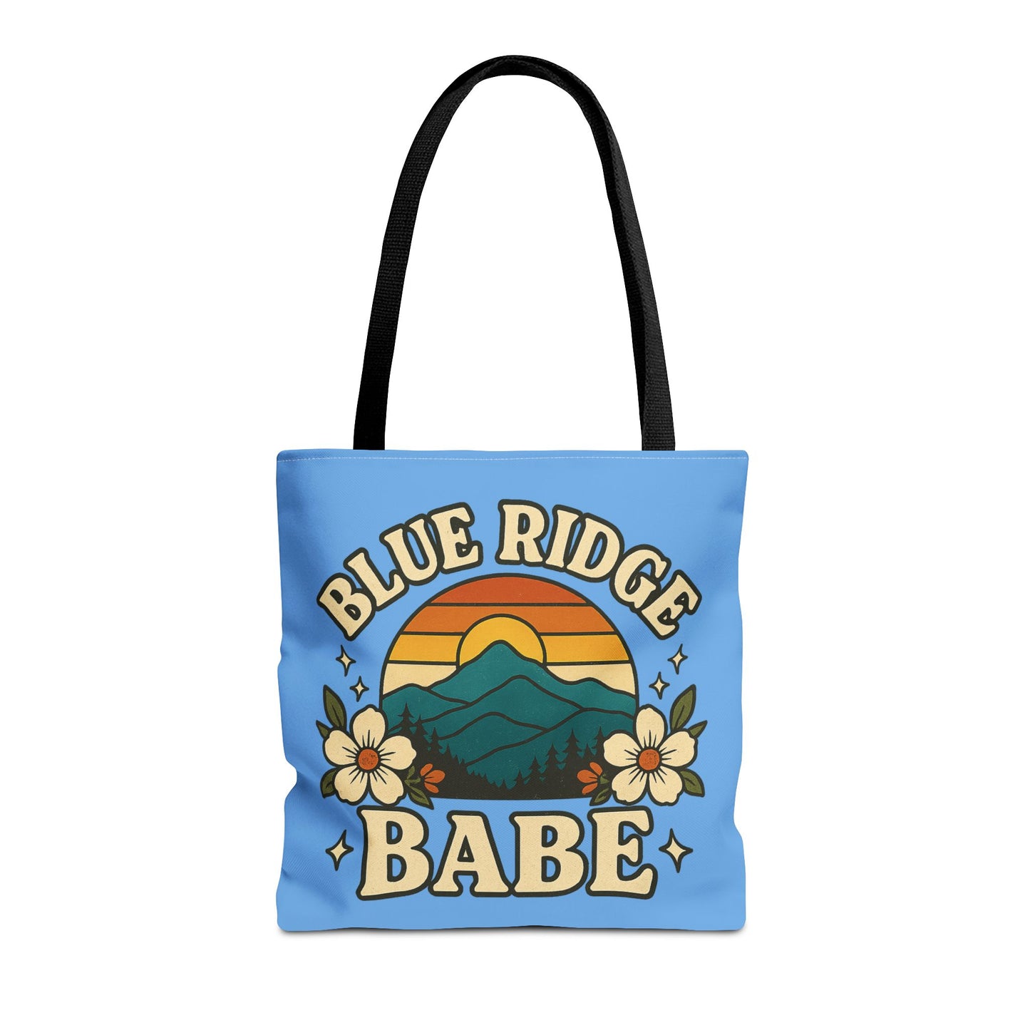 Colorful Blue Ridge Babe Beach Tote Bag, River Lake Ocean Summer Travel Bag, Weekend Getaway Shoulder Purse, Gift for Beach Lover, Boho Chic