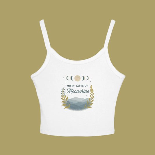 Moonshine Vibes Women's Spaghetti Strap Tank Top, Summer Outfit, Boho Style, Festival Wear, Gift for Her, Eco-Friendly Top