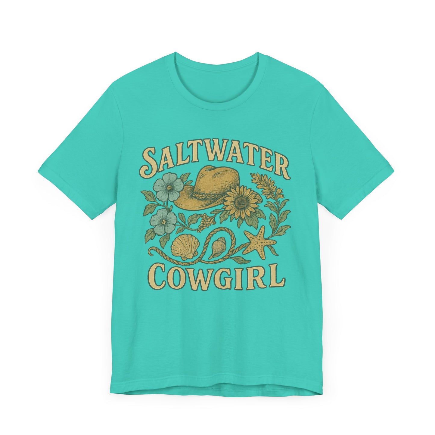 Saltwater Cowgirl Oversized faded beach Tee