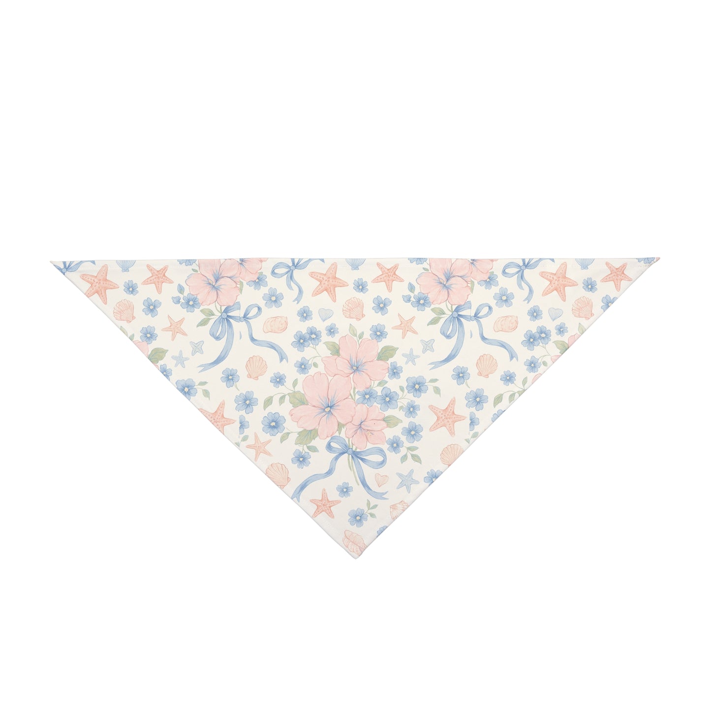 Seashell Serenade Dog Scarf – Coastal Floral Bandana