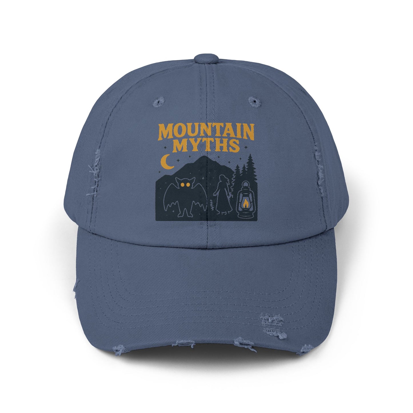 Vintage Appalachian Mountain Myths Distressed Cap, Baseball Hat, Unisex Gift, Outdoor Adventure Headwear, Retro Hiking Accessory
