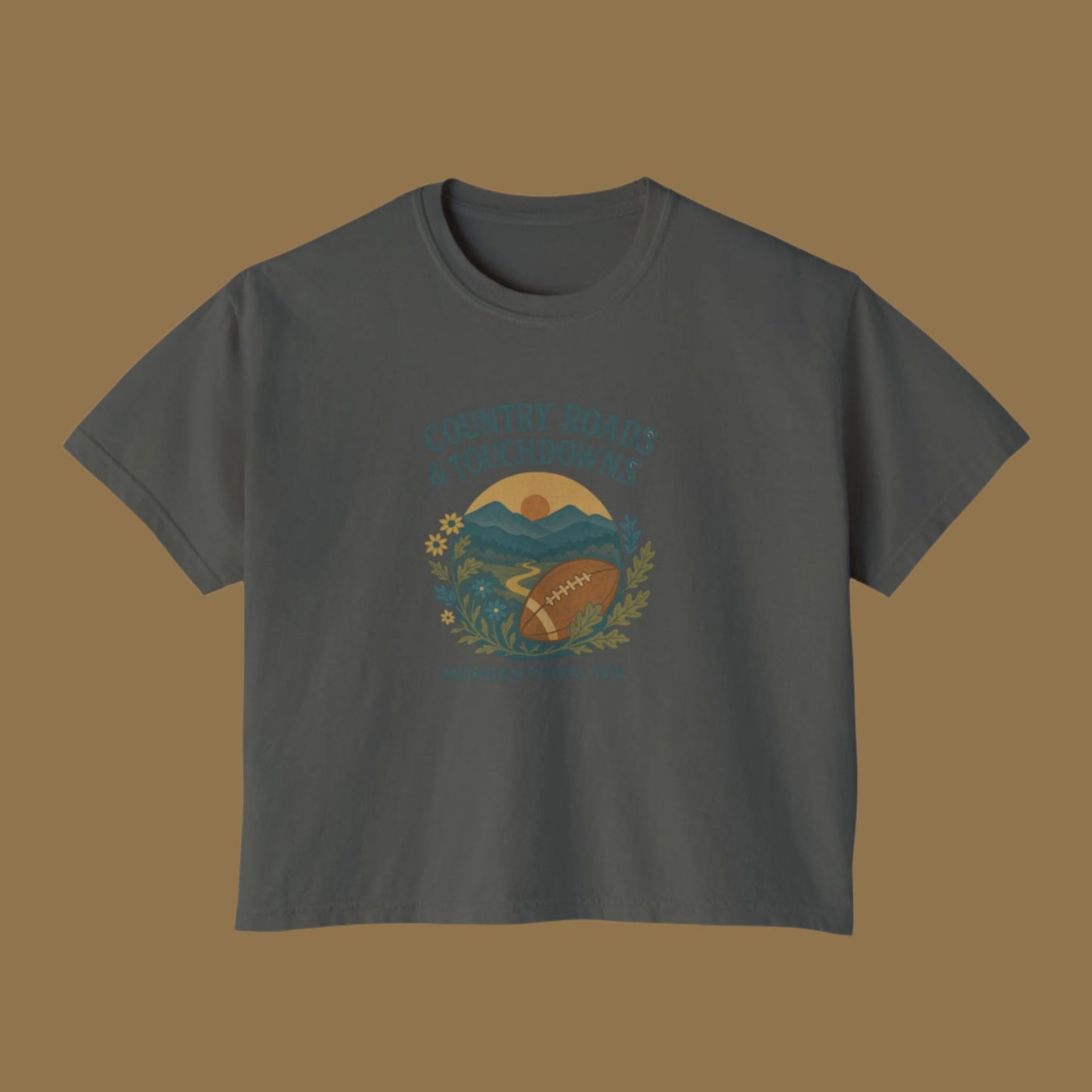 Cropped Tee, West Virginia Gameday Shirt, Game Day T-Shirt, Boxy Fit Top