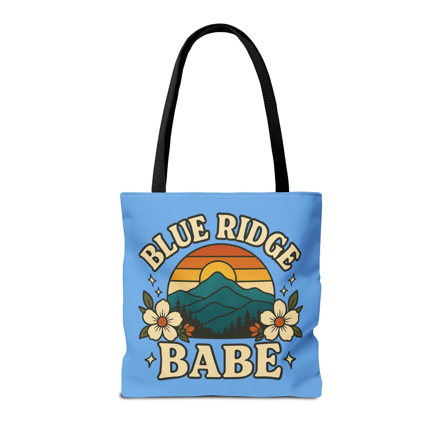 Colorful Blue Ridge Babe Beach Tote Bag, River Lake Ocean Summer Travel Bag, Weekend Getaway Shoulder Purse, Gift for Beach Lover, Boho Chic