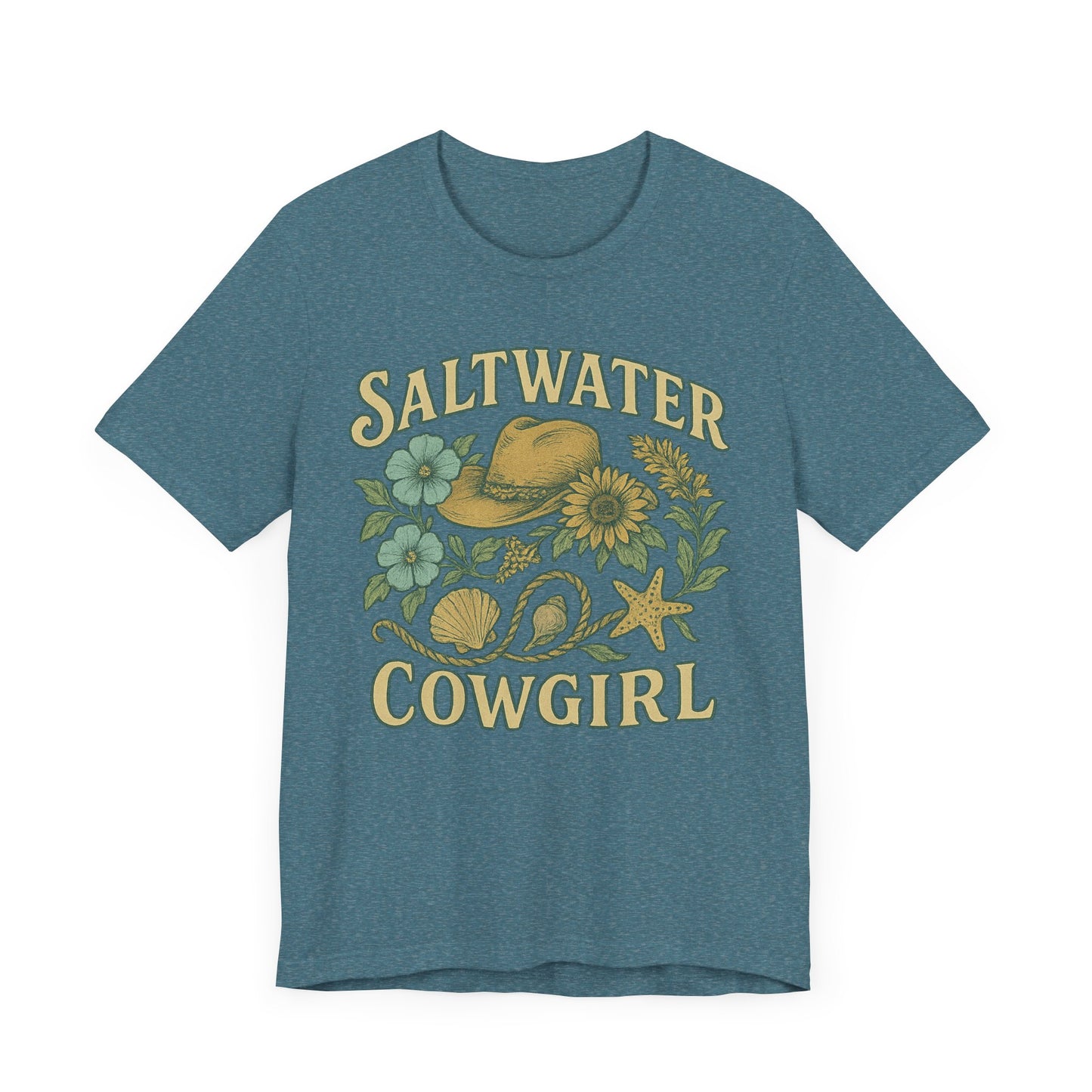 Saltwater Cowgirl Oversized faded beach Tee
