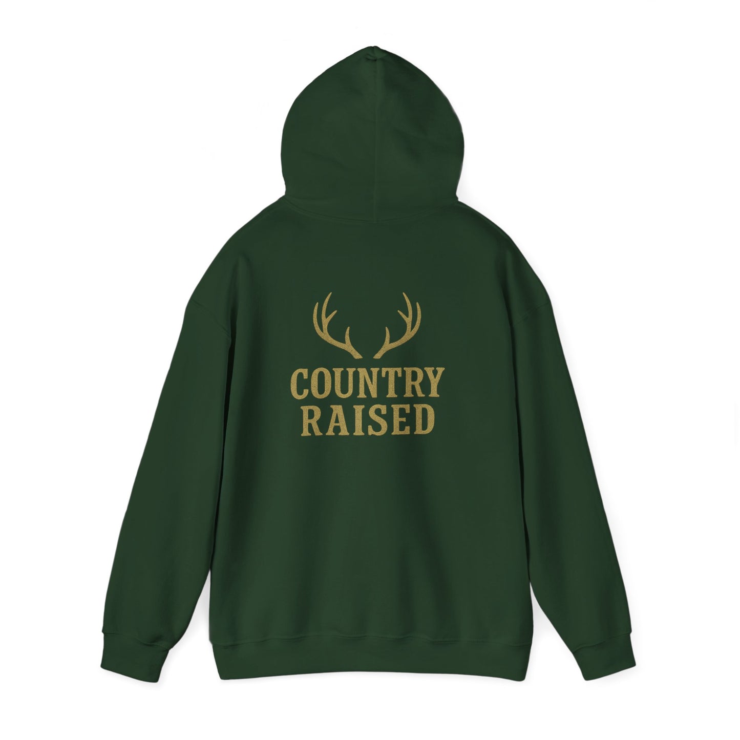 Country Raised deer antler Hoodie, Outdoor Wildlife Animal Ranch Farm Life Gift, Camouflage Hunting Apparel, Nature Lover Cabin Wear, Rural