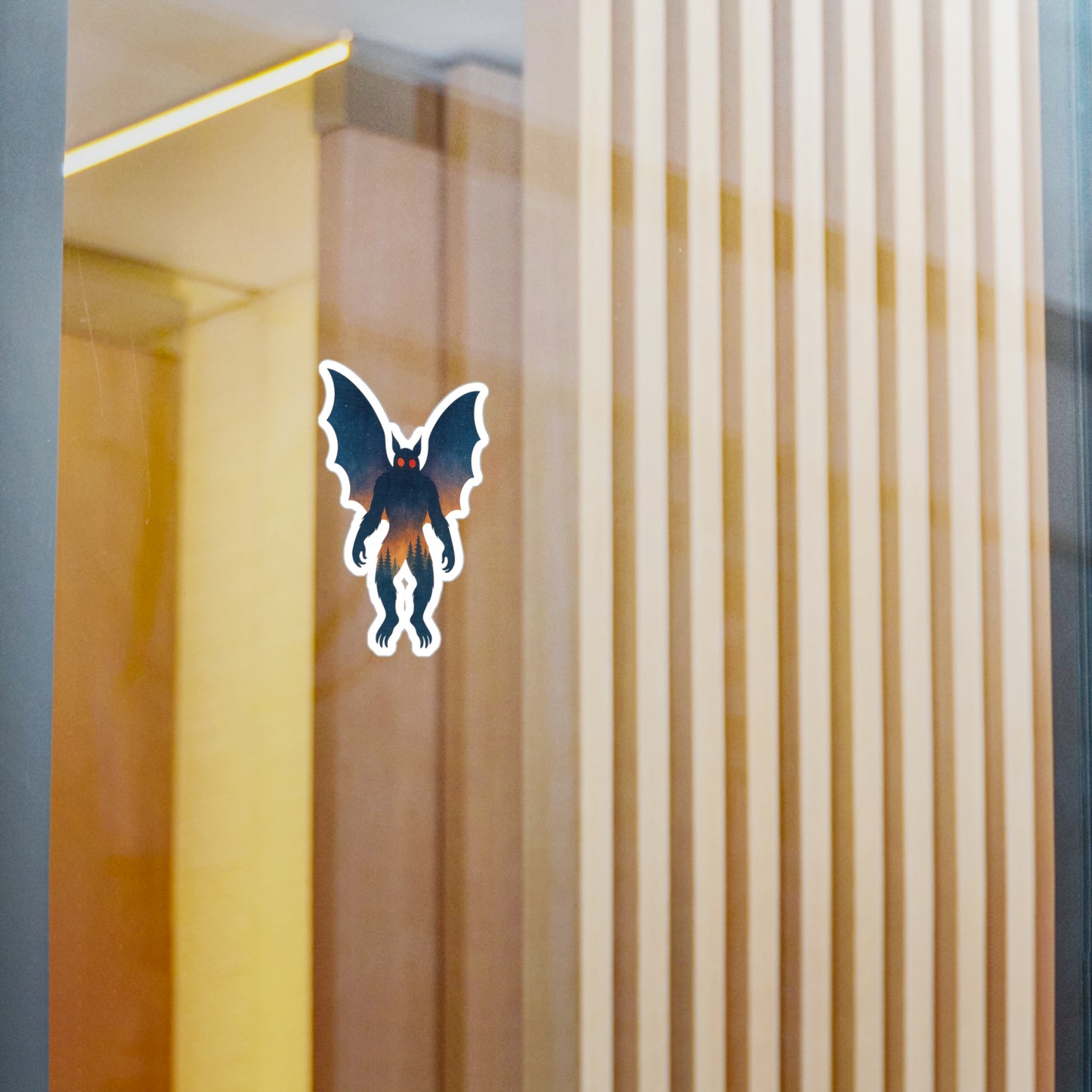 Mothman in Twilight – Cryptid Forest Silhouette Sticker