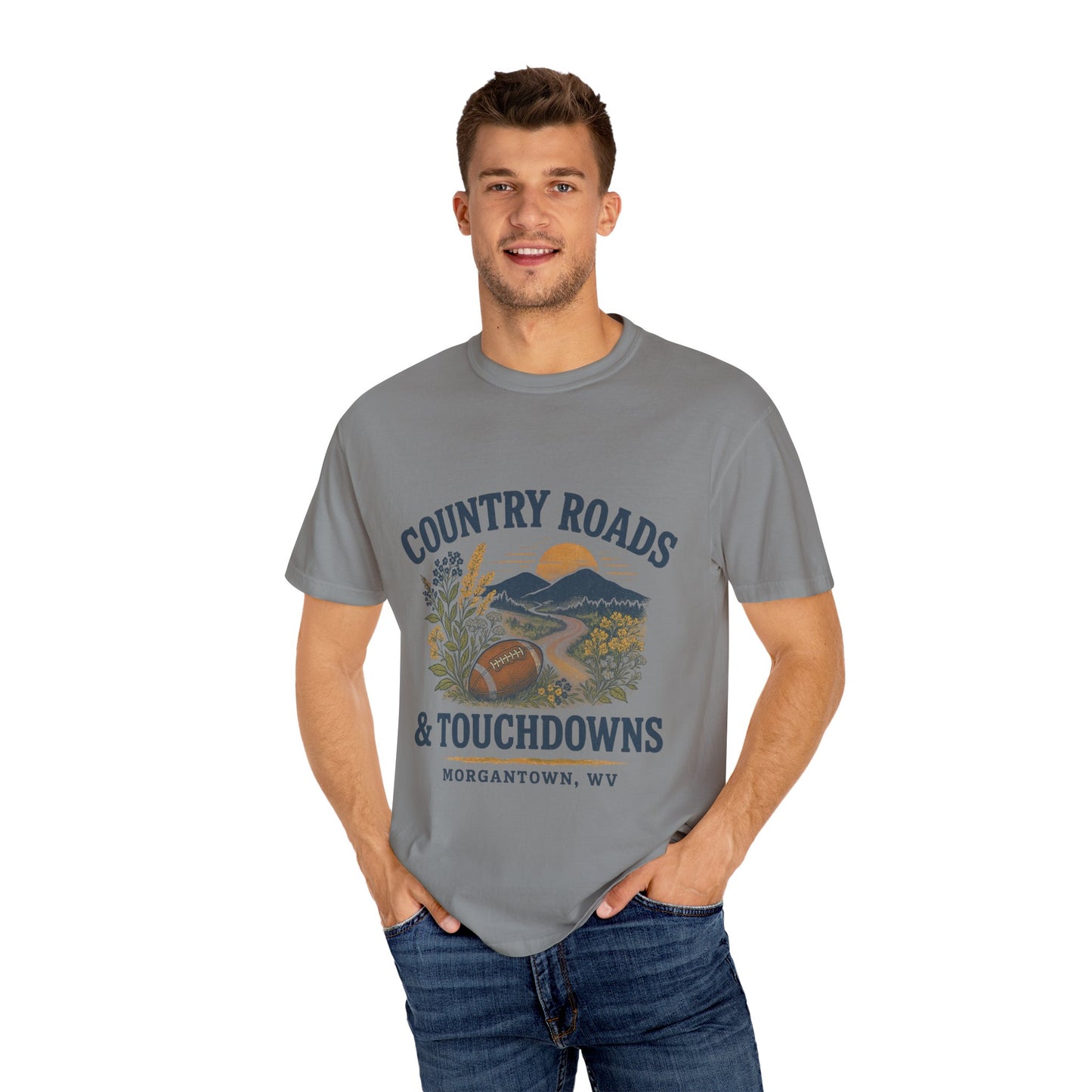 Country Roads Gameday T-shirt, Country Roads Tailgating Shirt, Touchdowns Tee, West Virginia Fan Apparel, Unisex Tee