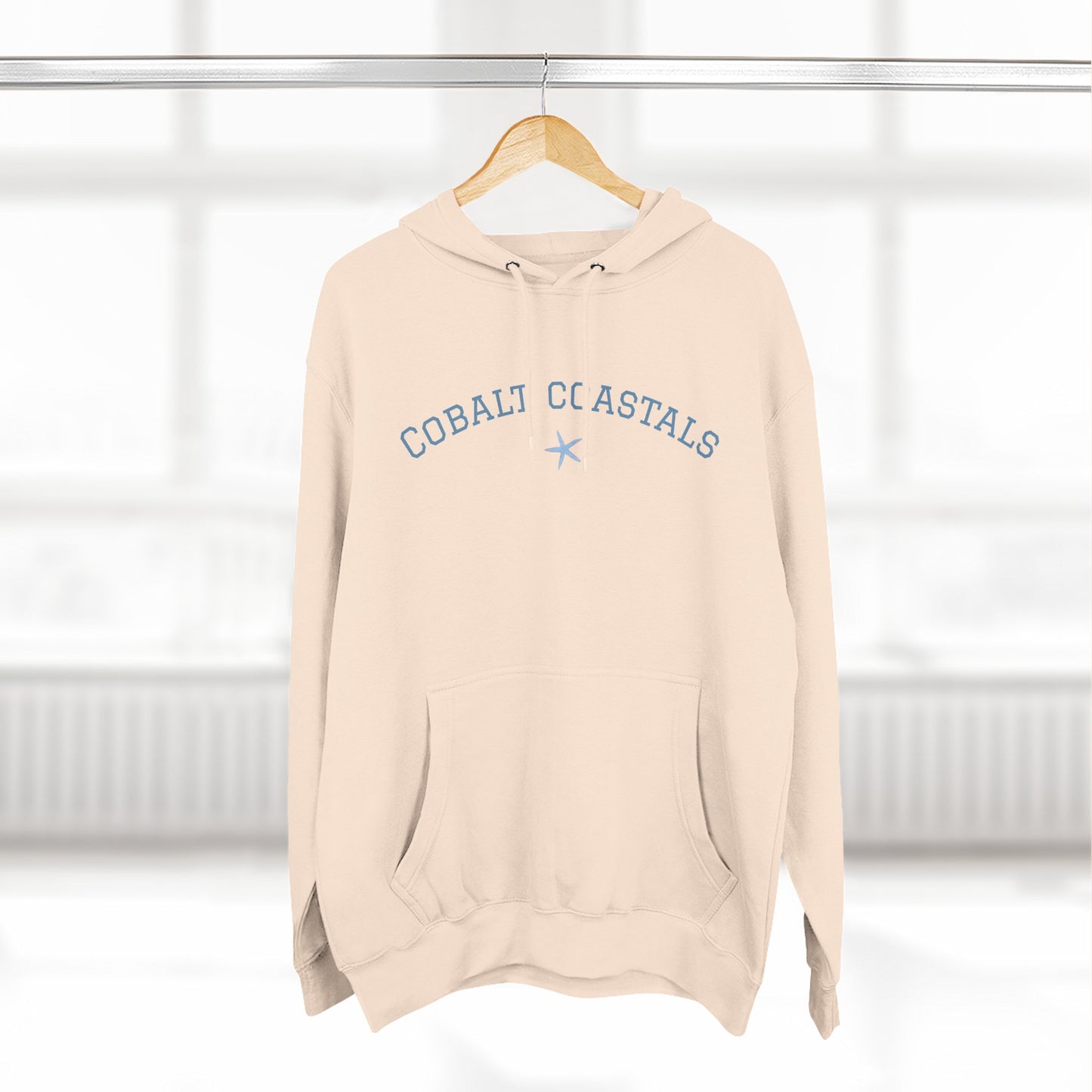 Cozy Cobalt Coastals Hoodie - Comfortable Fleece Pullover for Relaxation, Perfect Gift, Casual Wear, Holiday Style, Fashion Layering