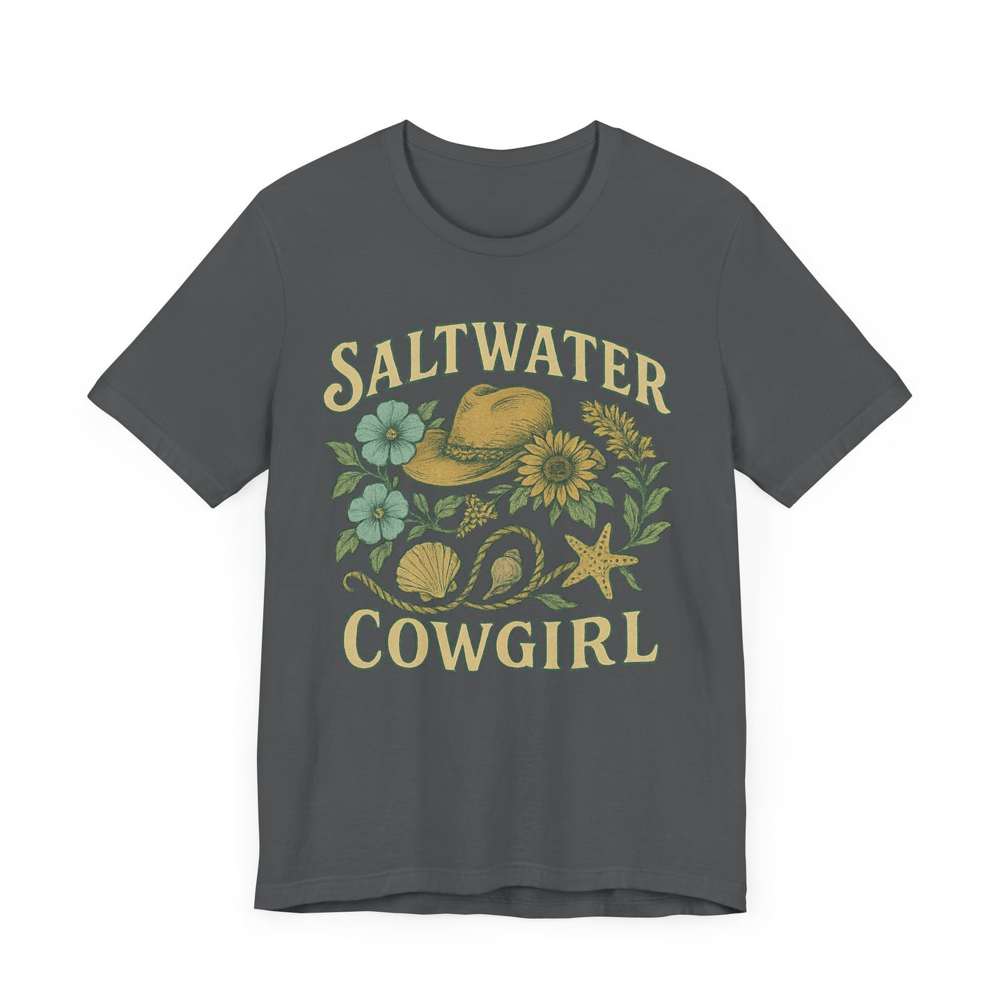 Saltwater Cowgirl Oversized faded beach Tee